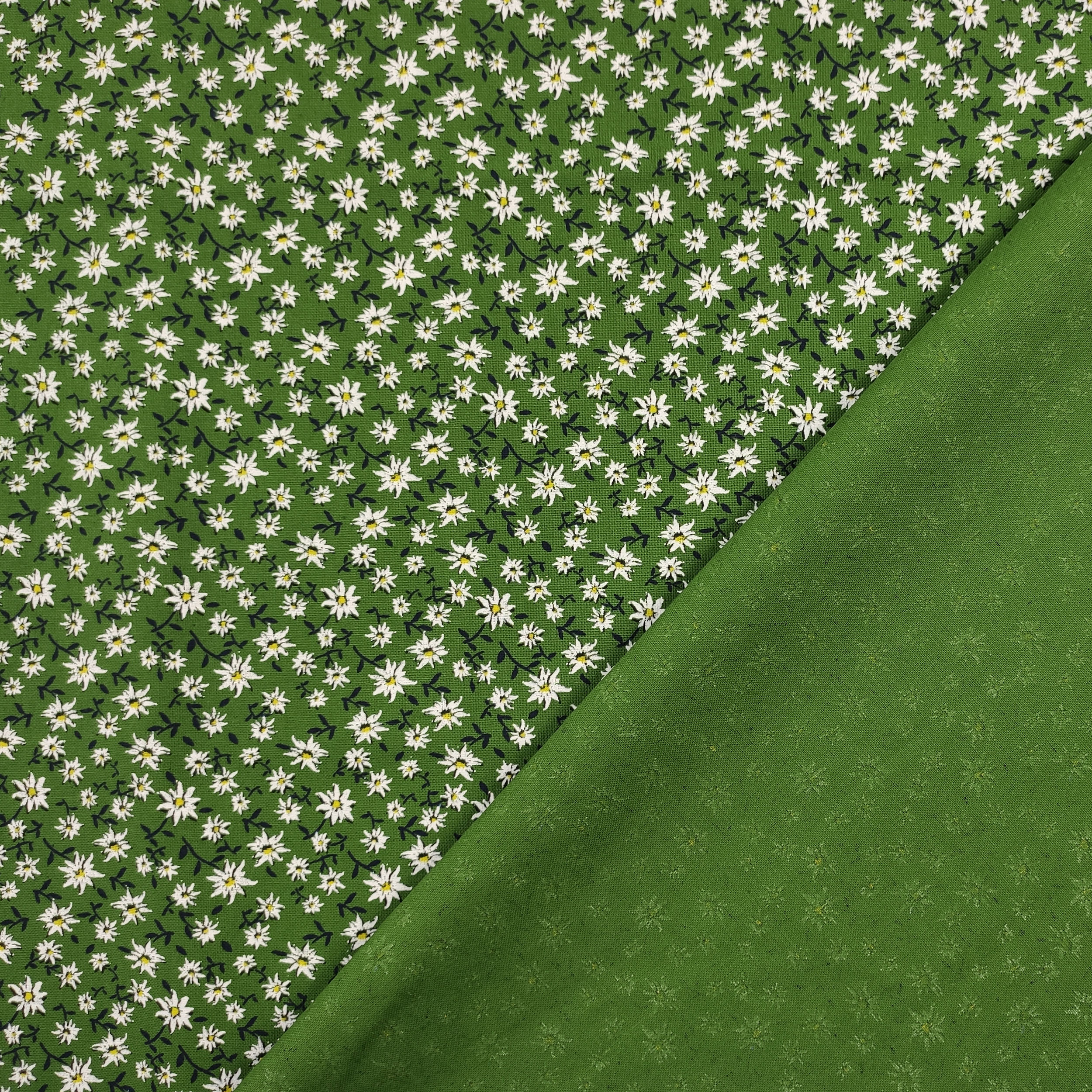 Tessuto Cotone Tirolese Sfondo Verde