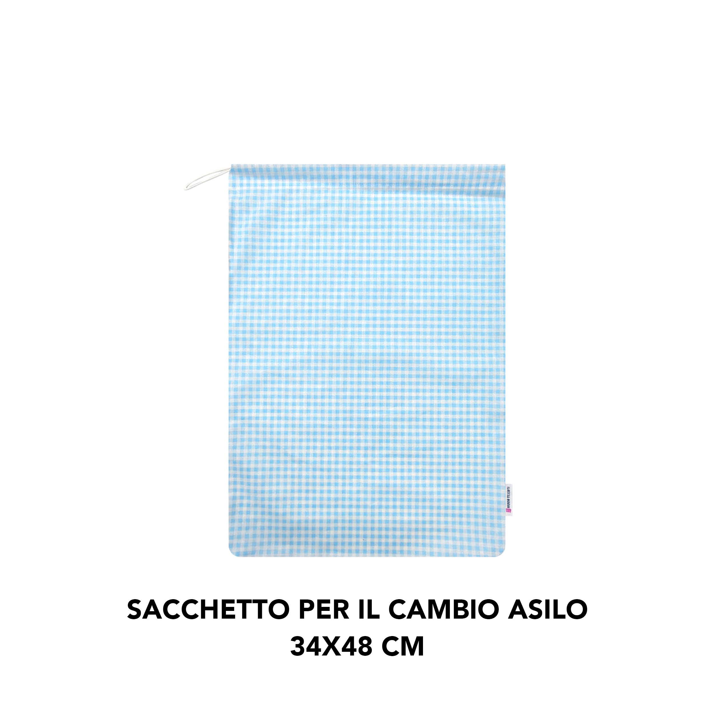 Sacchetto per il Cambio Asilo Quadretti Azzurro