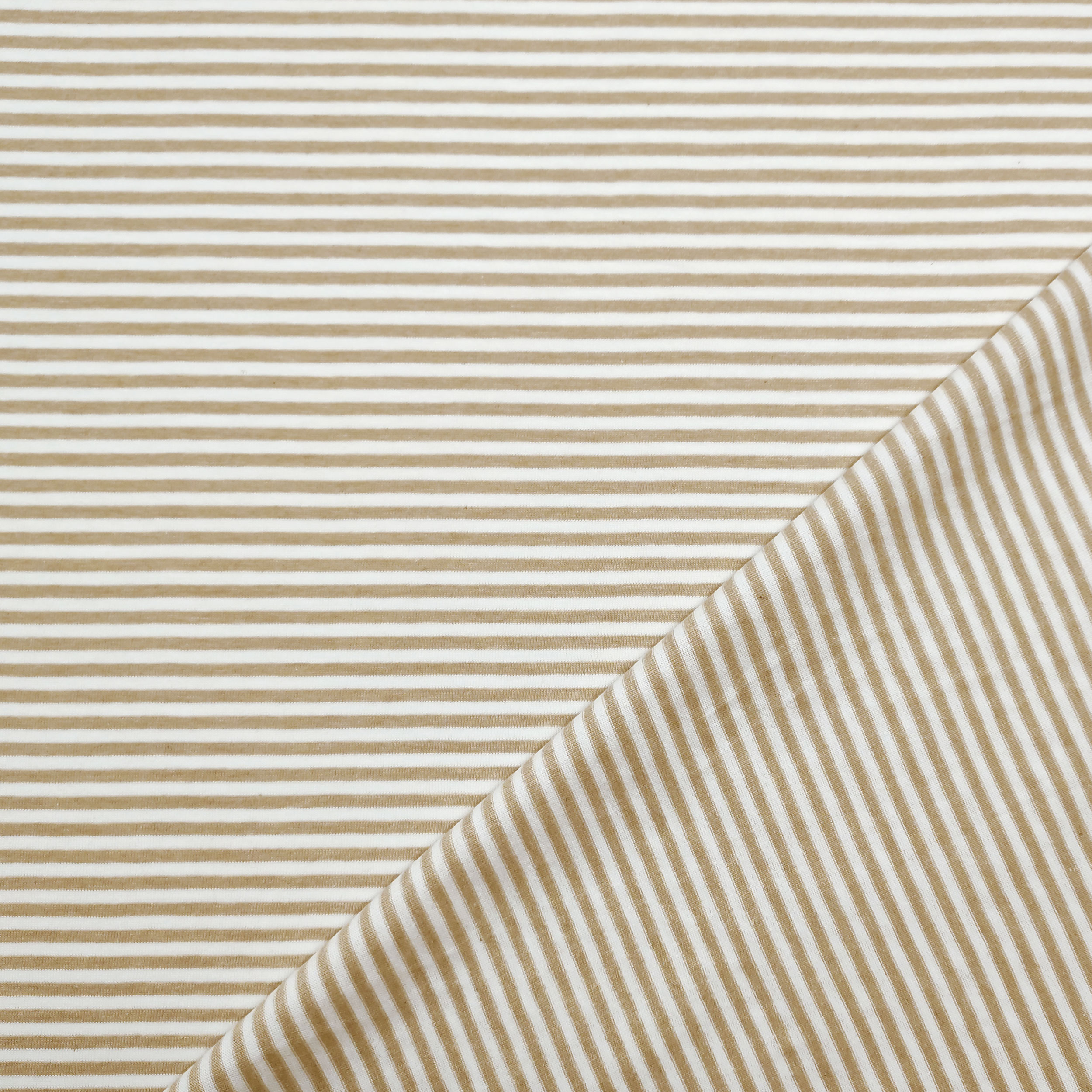Jersey di Cotone Righe Sottili Beige