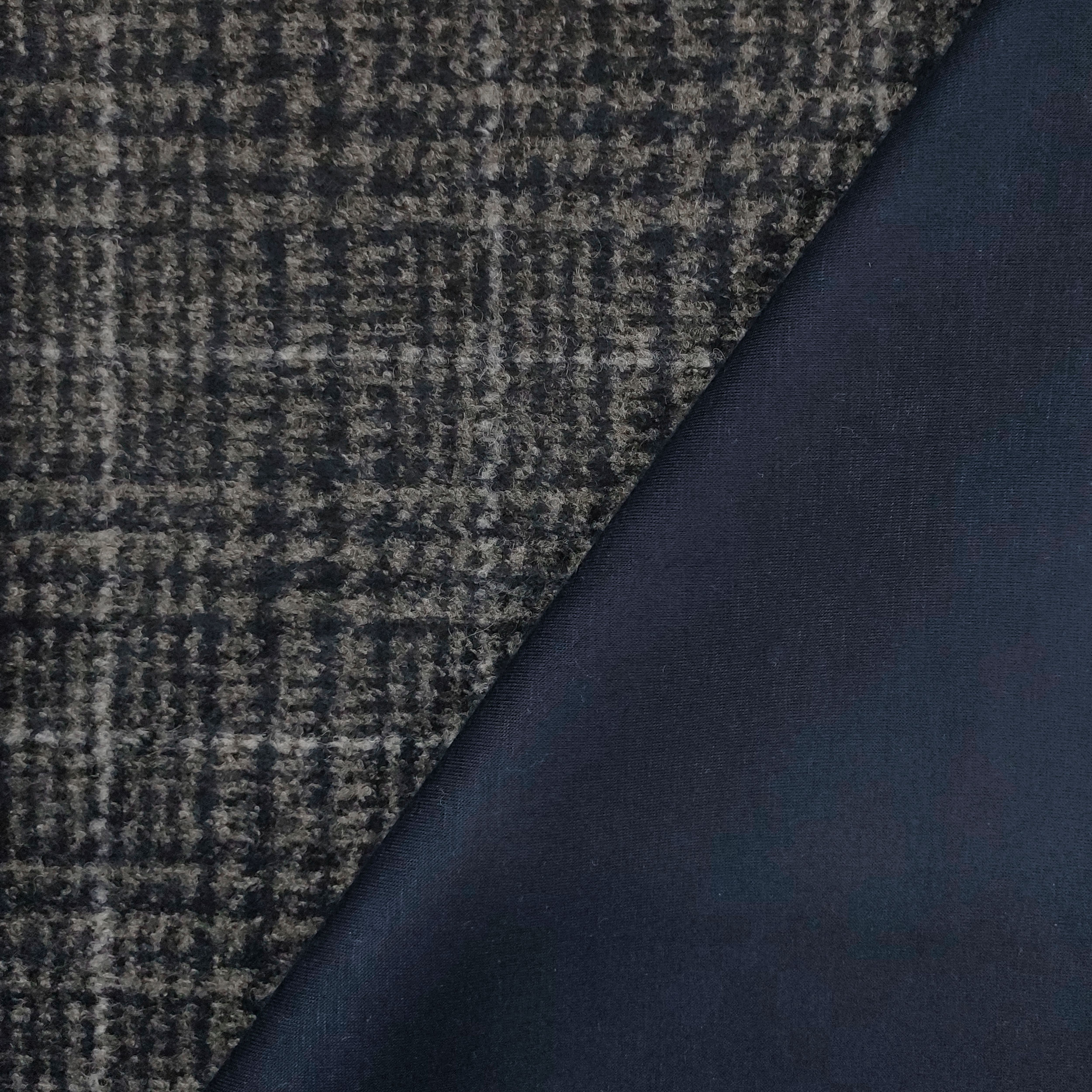 Neoprene Misto Lana Blu Double Principe di Galles Image