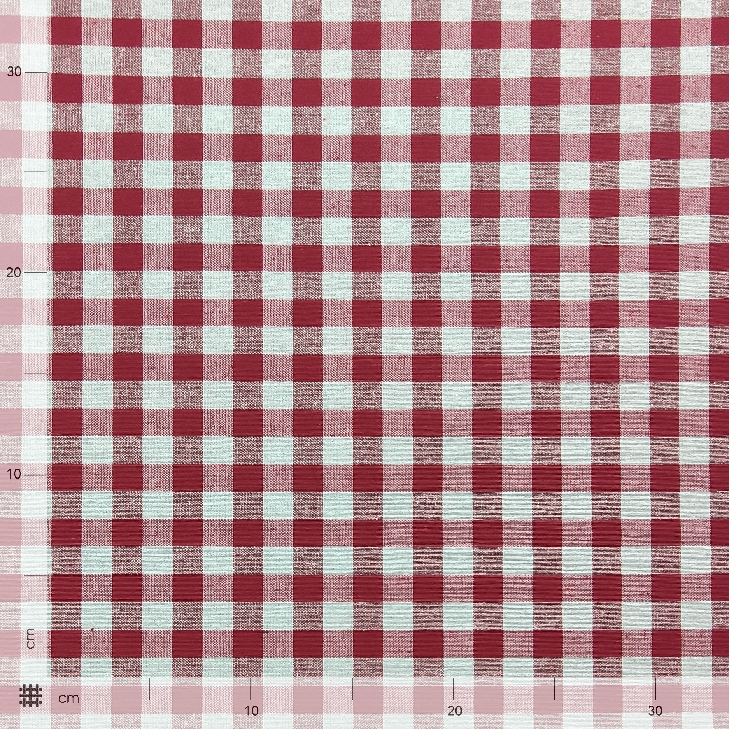Tessuto Tinto In Filo per Tovaglia Quadretti Bordeaux Grigio