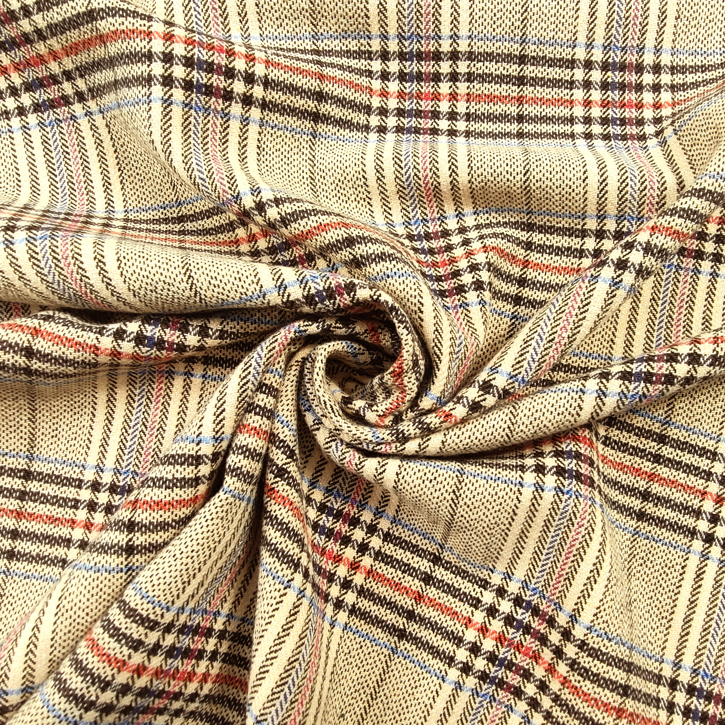 Tartan Misto Cotone Quadri Beige