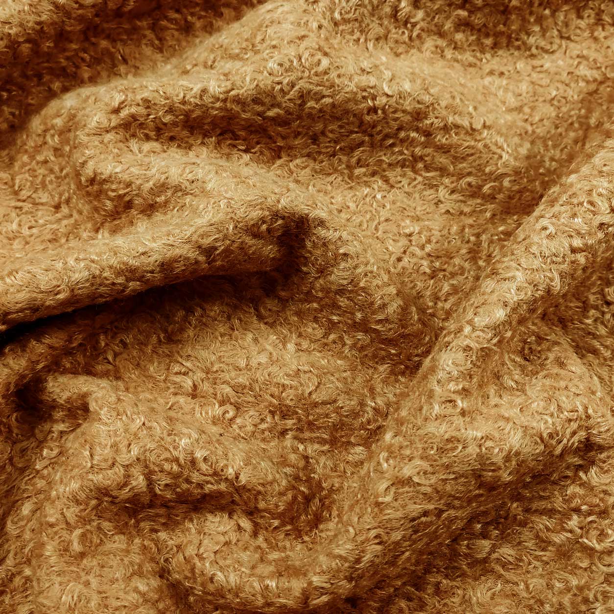 Tessuto per Cappotti Bouclè Cammello