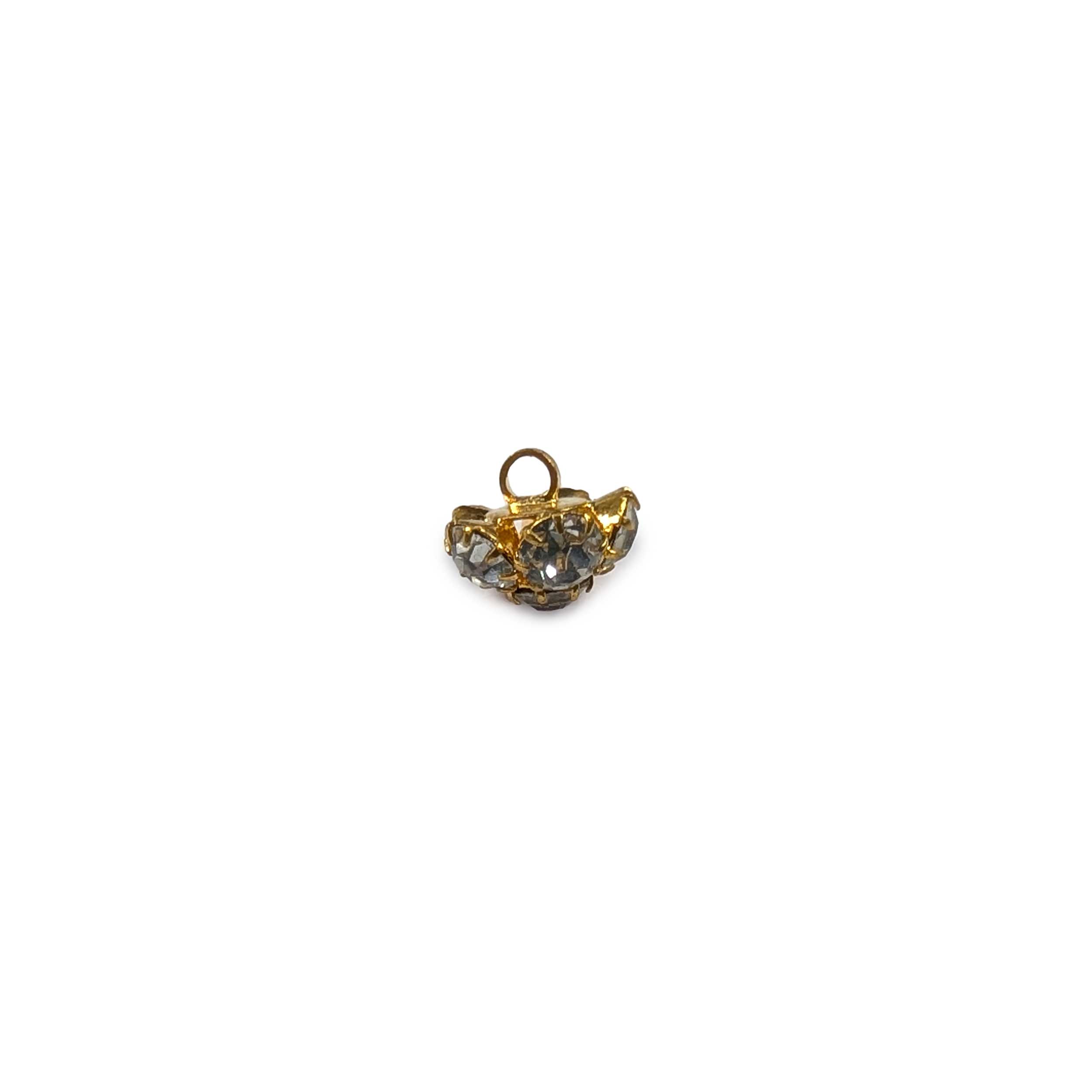 Bottone Gioiello Oro Fiore e Strass Image