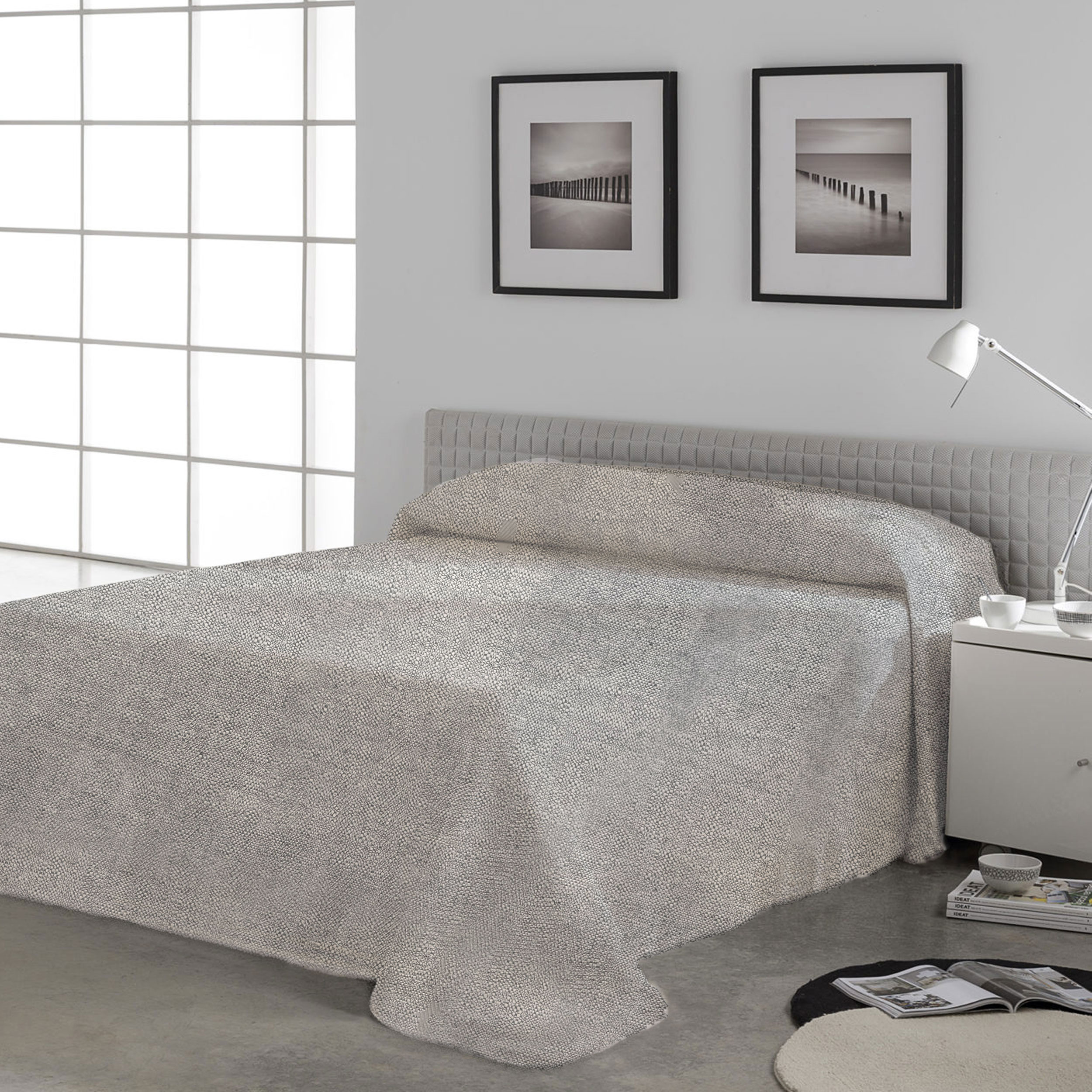 Tessuto Jacquard Copritutto Grigio Image