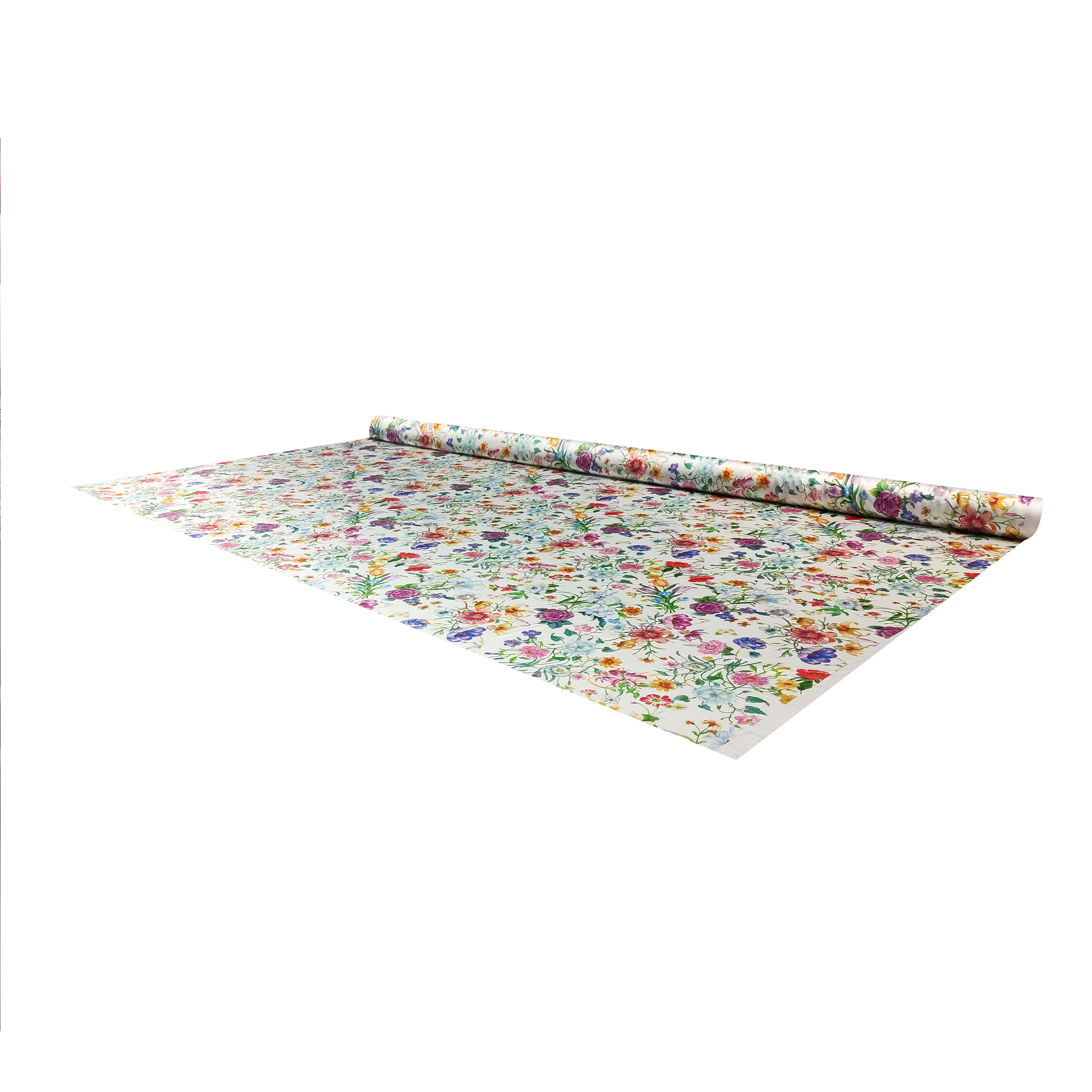 Rasetto Elasticizzato Setato Moda Fiori Sfondo Bianco