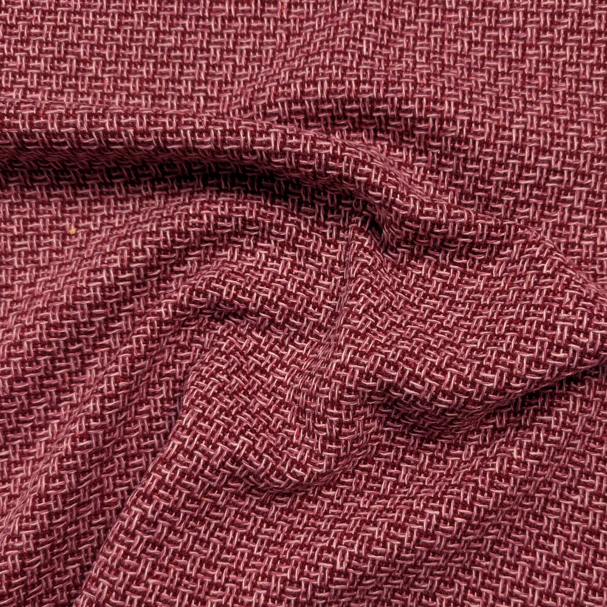 Tessuto Tweed Lana Rosso e Bianco Image
