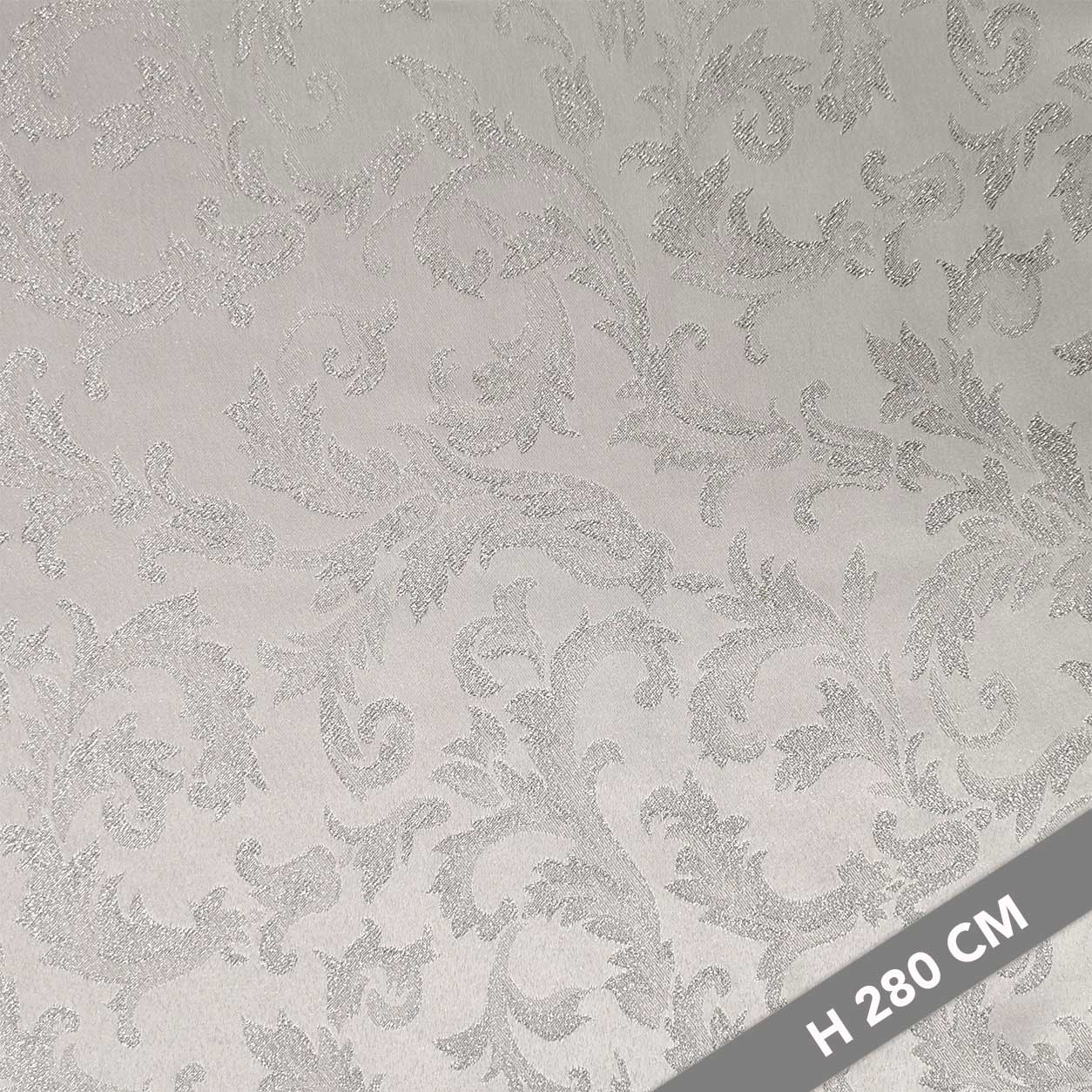Tessuto Damascato Natalizio Argento H 280 cm Image