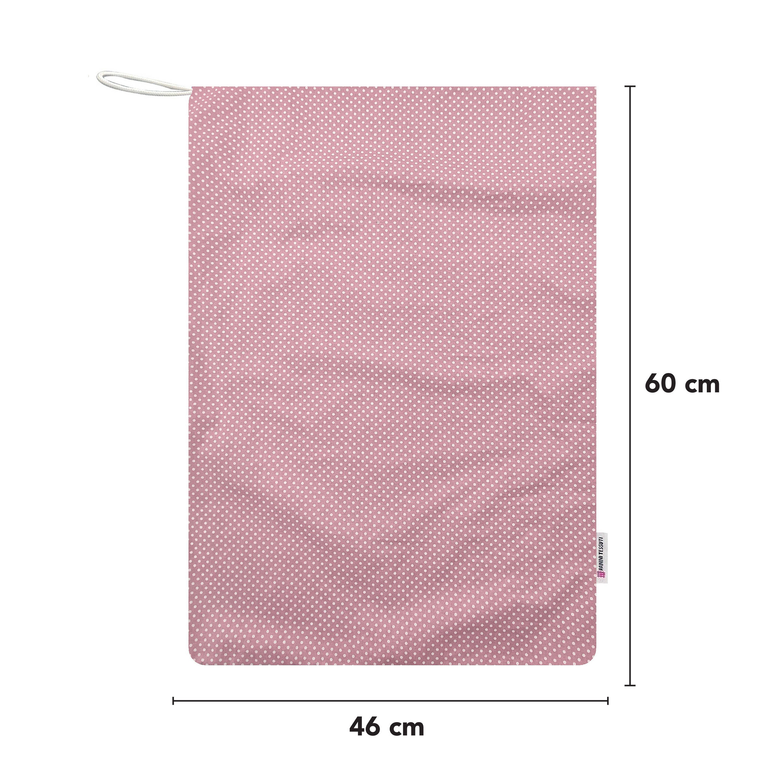 Sacchetto Asilo Rosa Antico con Pois