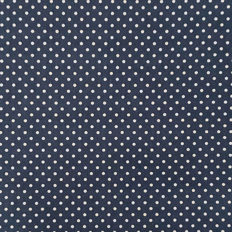 Tessuto Cotone a Pois Piccoli Blu 1