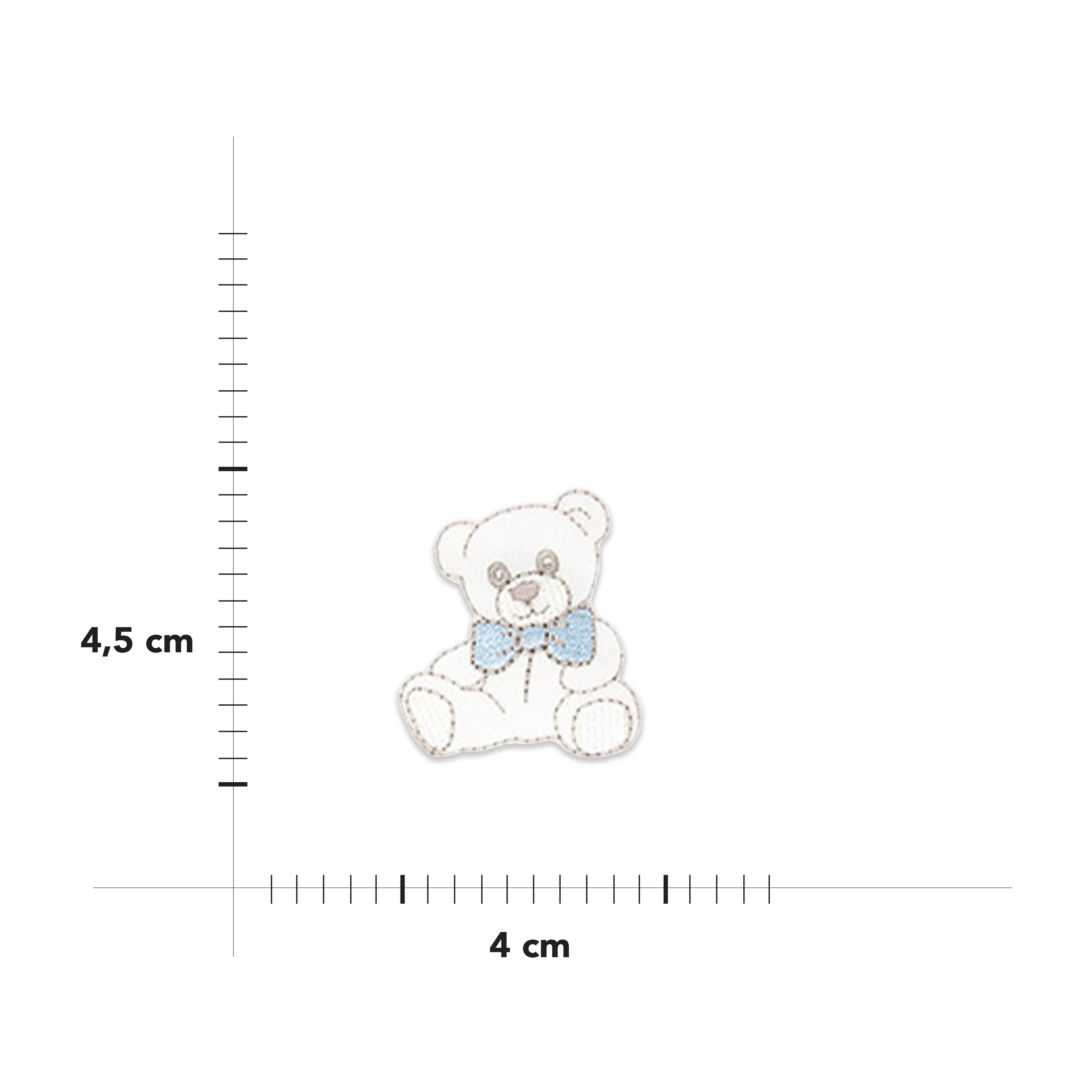 Applicazione Termoadesiva Orsetto Bianco Papillon Azzurro Image