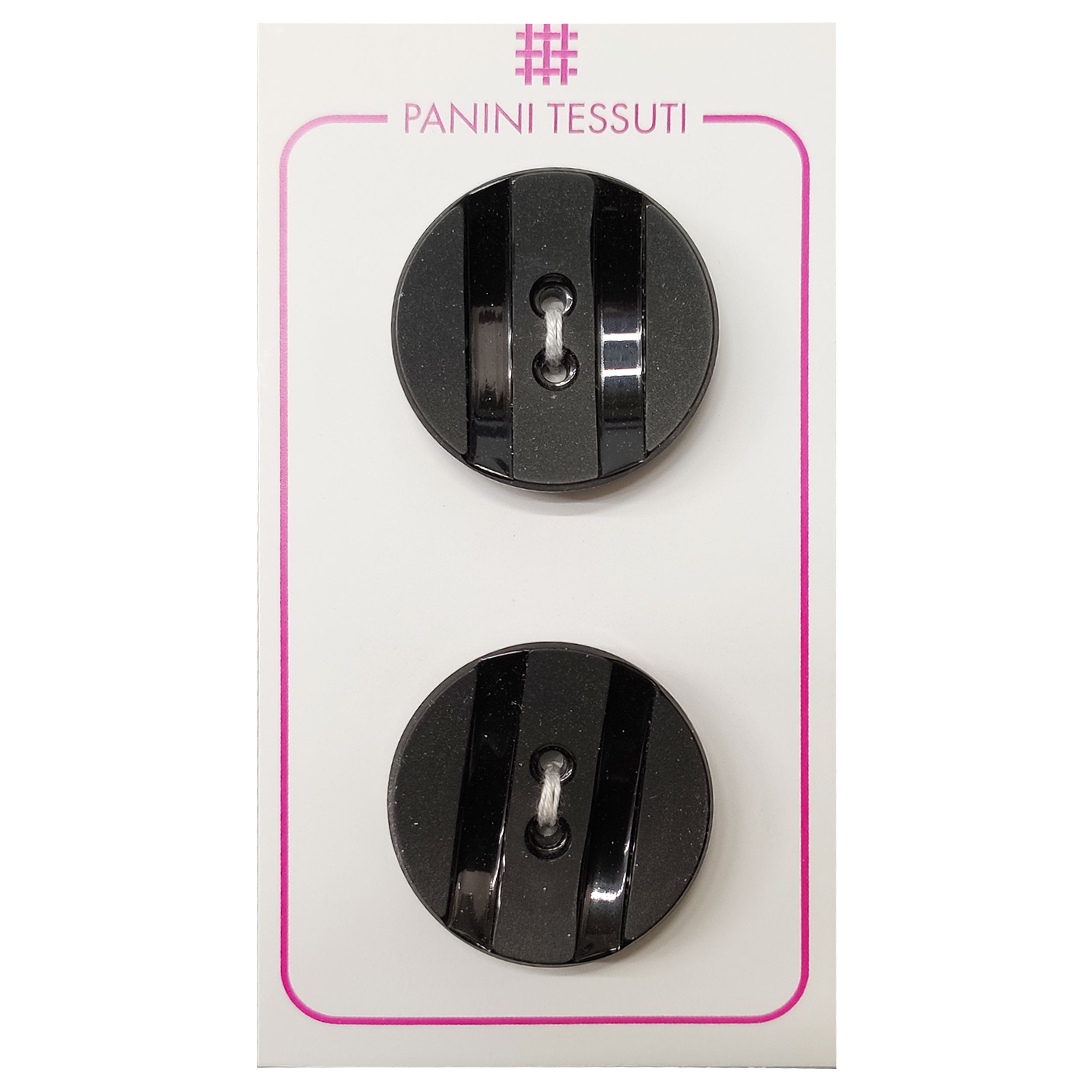Bottoni Doppia Riga Colore Nero 2 Pezzi - Lin 44