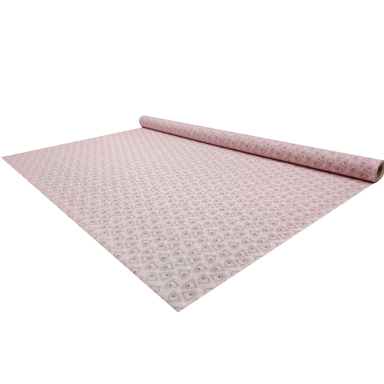 Tessuto in cotone orsetti sfondo rosa