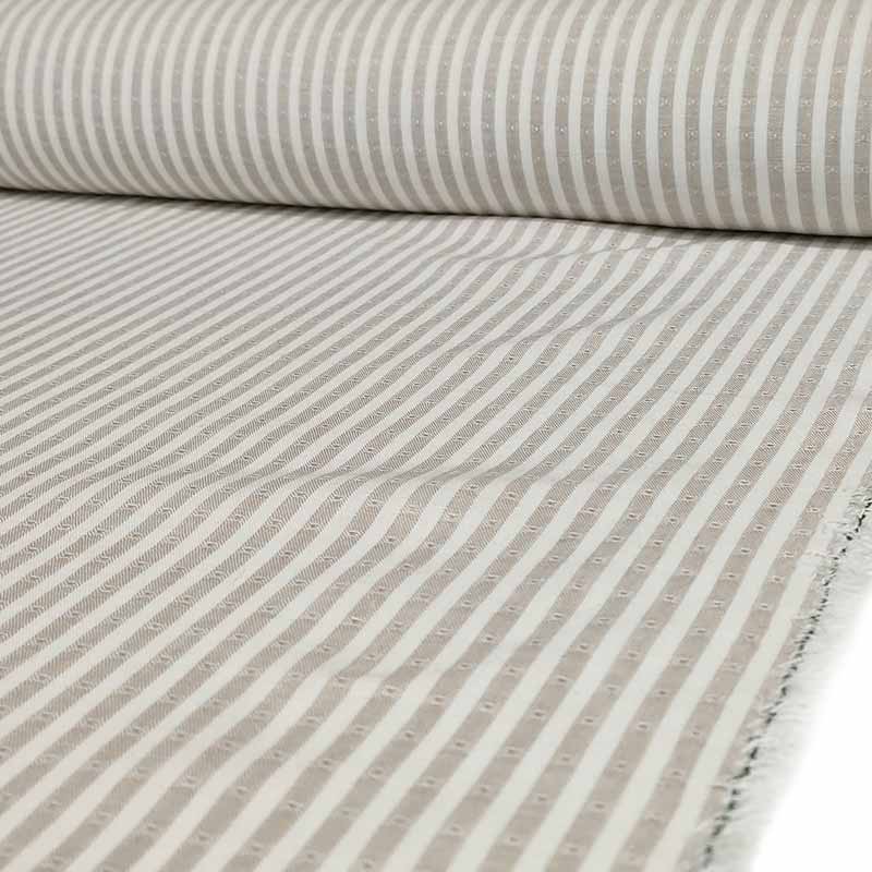 Lino al metro mille righe beige