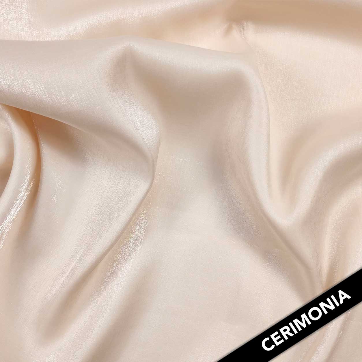 Raso Spalmato Lurex Sposa Panna