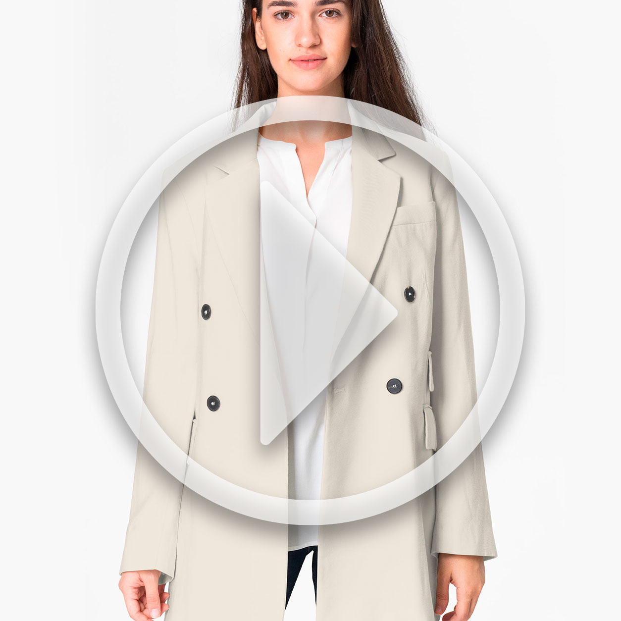 Cappotto Pesante Bianco Tinta Unita Image