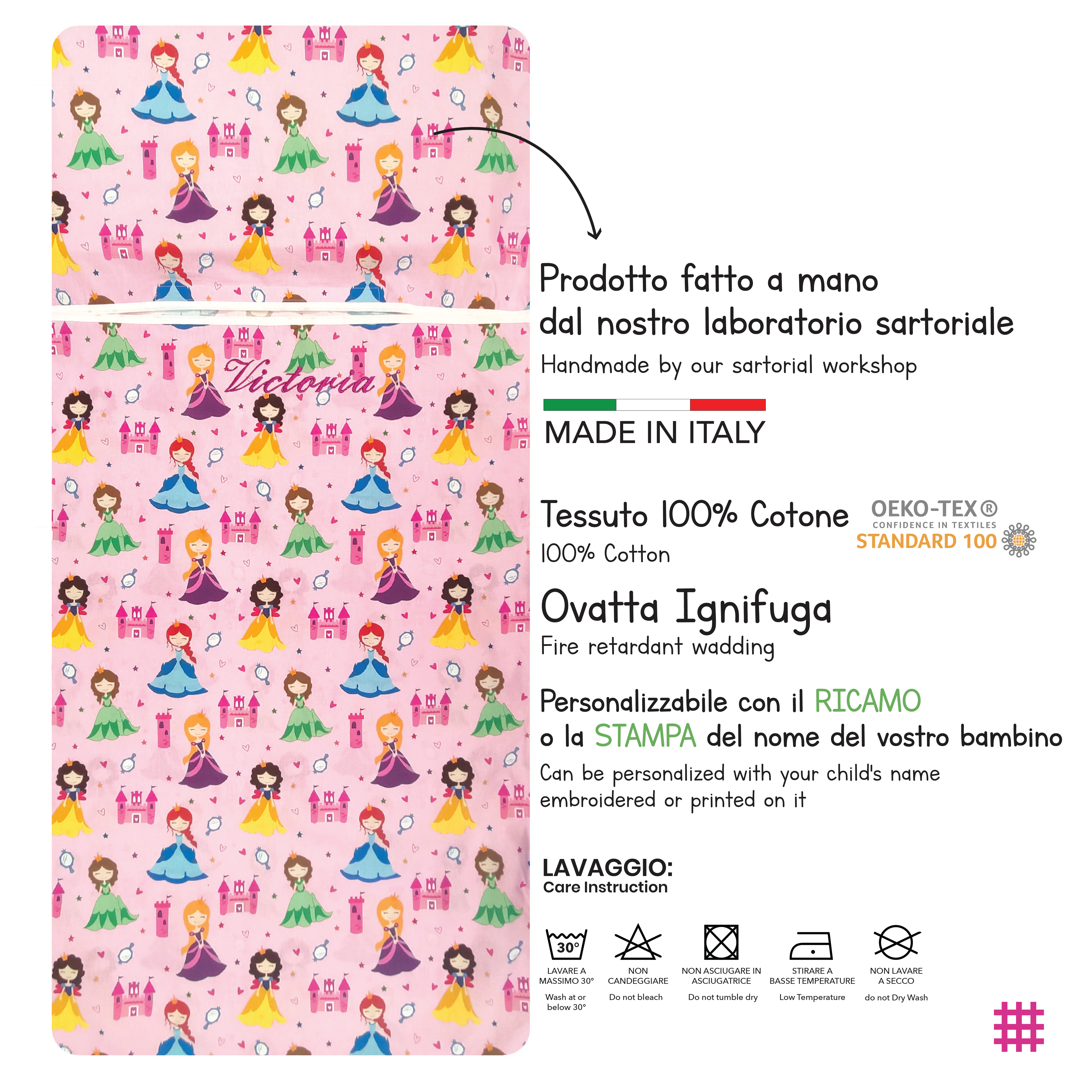 Sacco Nanna Estivo Principesse Sfondo Rosa Image