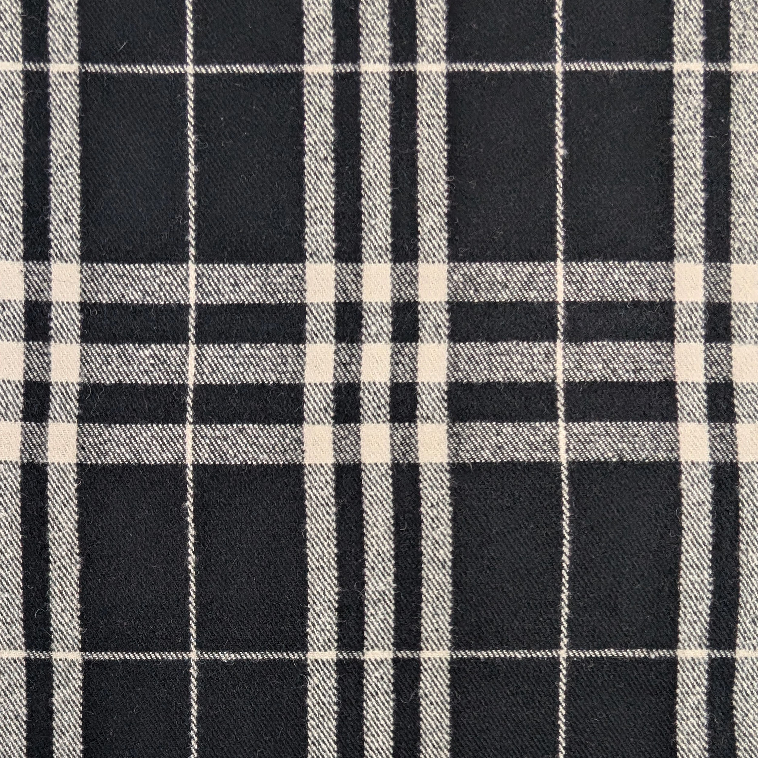 Cappotto Lana Cashmere Double Tartan Bianco e Nero Image