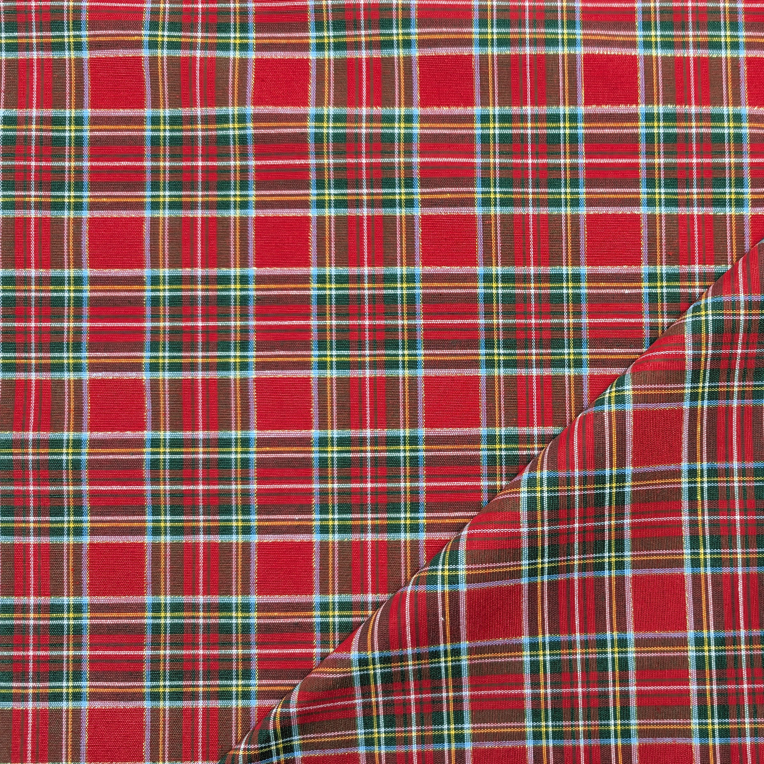 Tessuto Arredo Tartan Medio Lurex Rosso Image