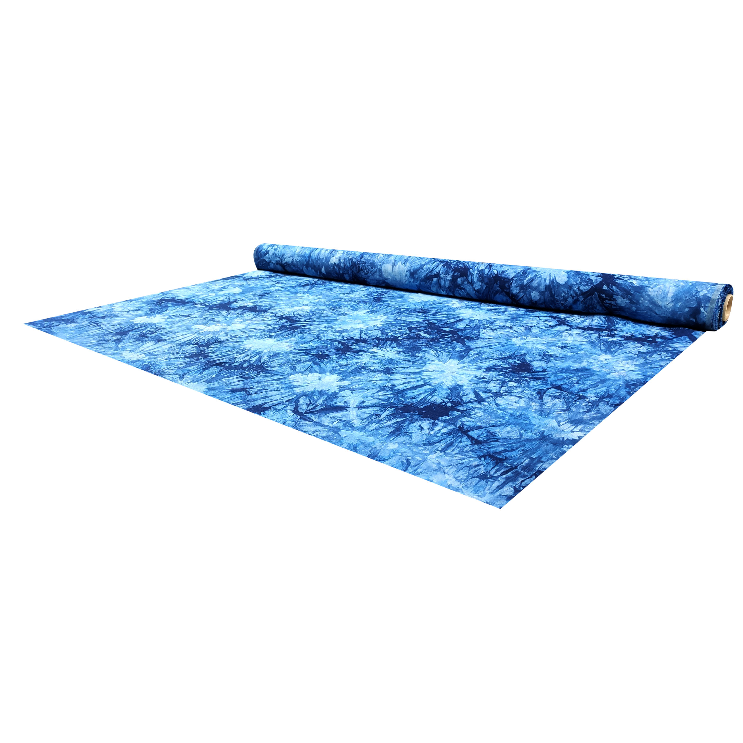 Misto Lino Foglie Astratte Sfondo Blu