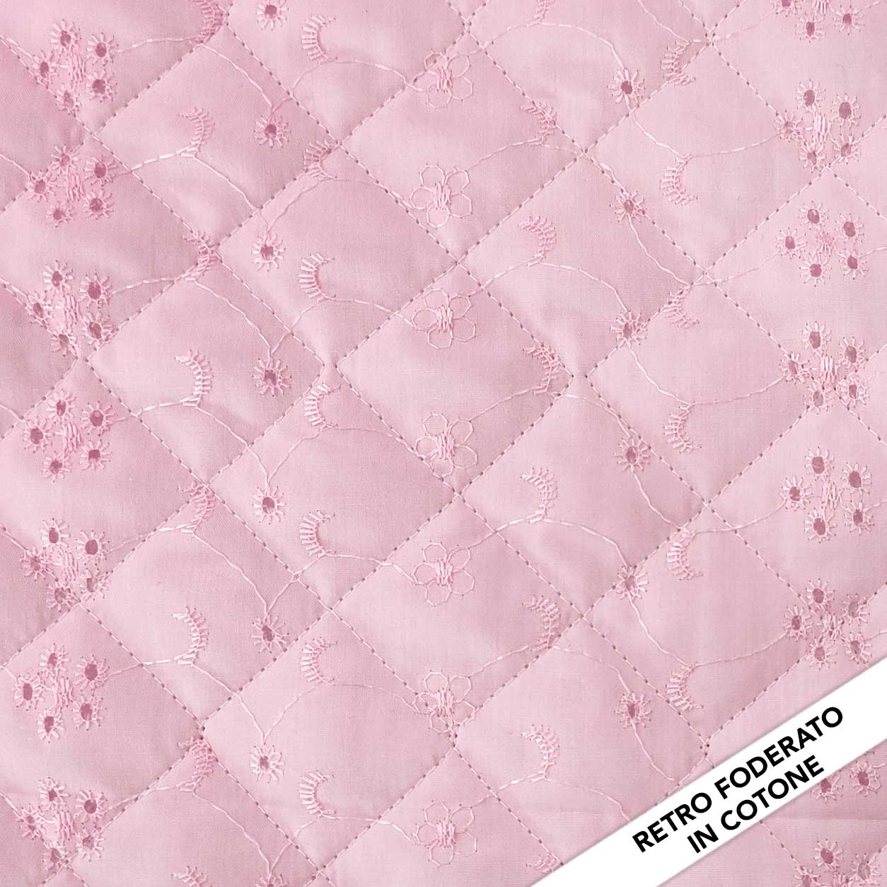 Tessuto Trapuntato Sangallo Smerlato Rosa