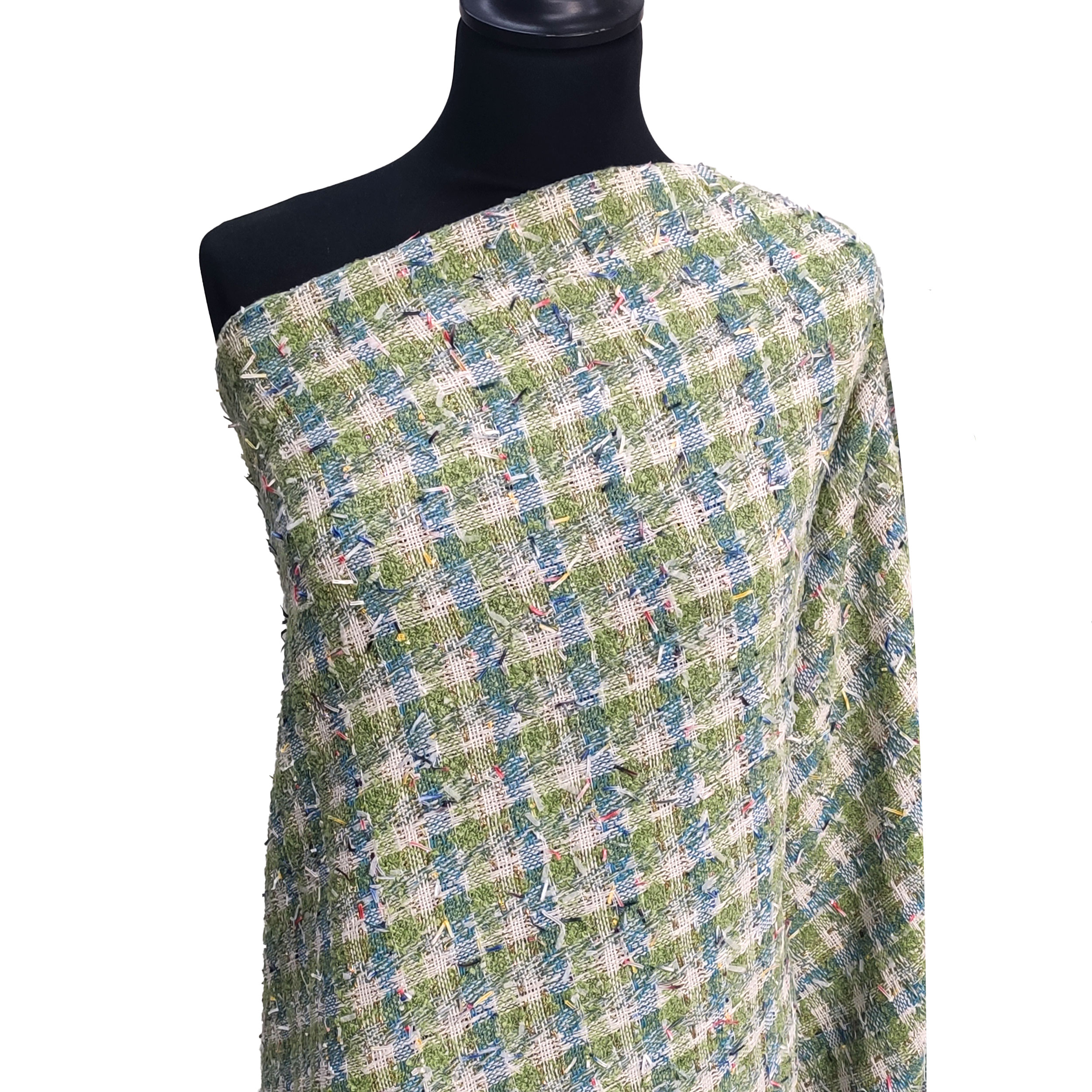 Tessuto Jacquard Moda Verde Azzurro Image