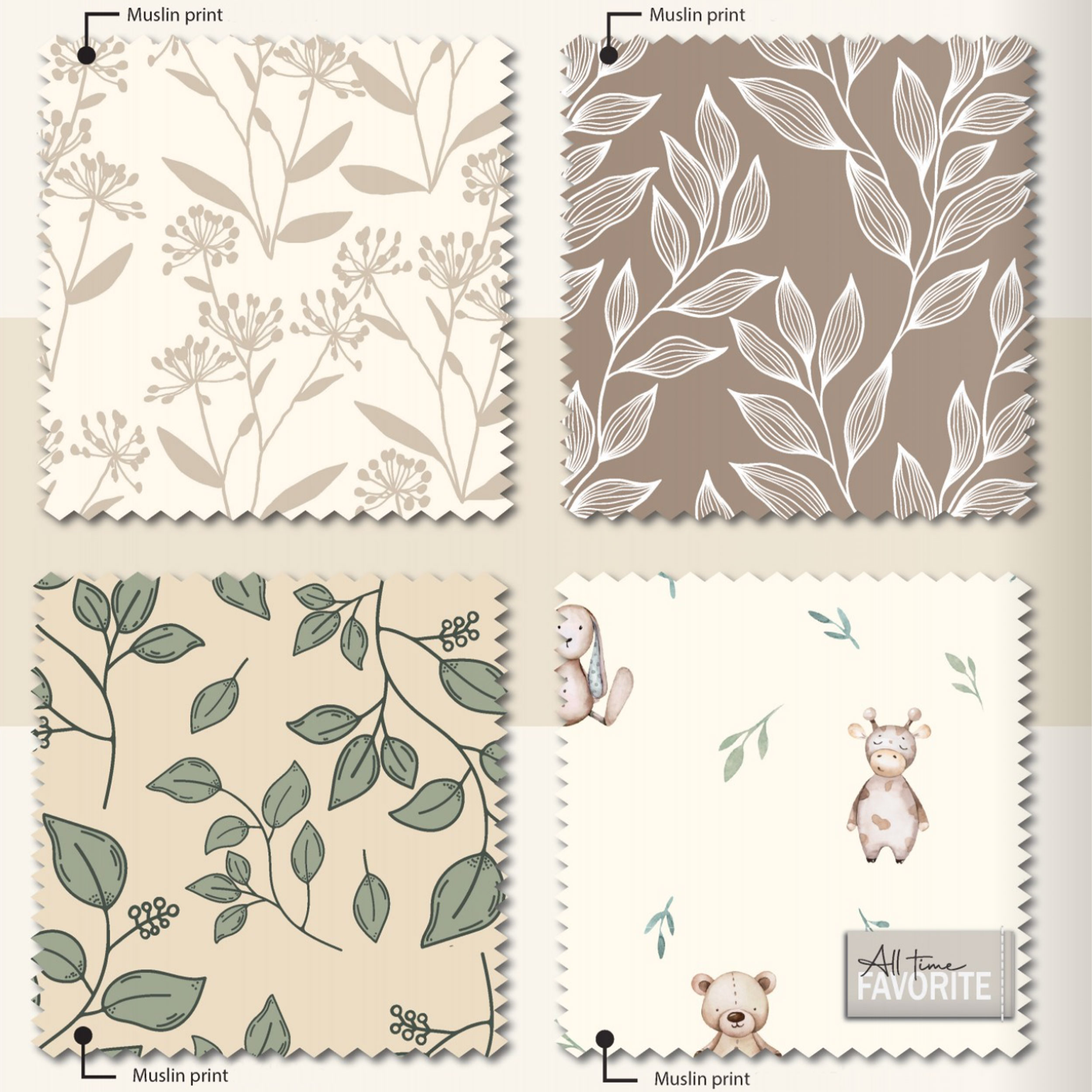 Mussola Cotone Fantasia Floreale Beige Image
