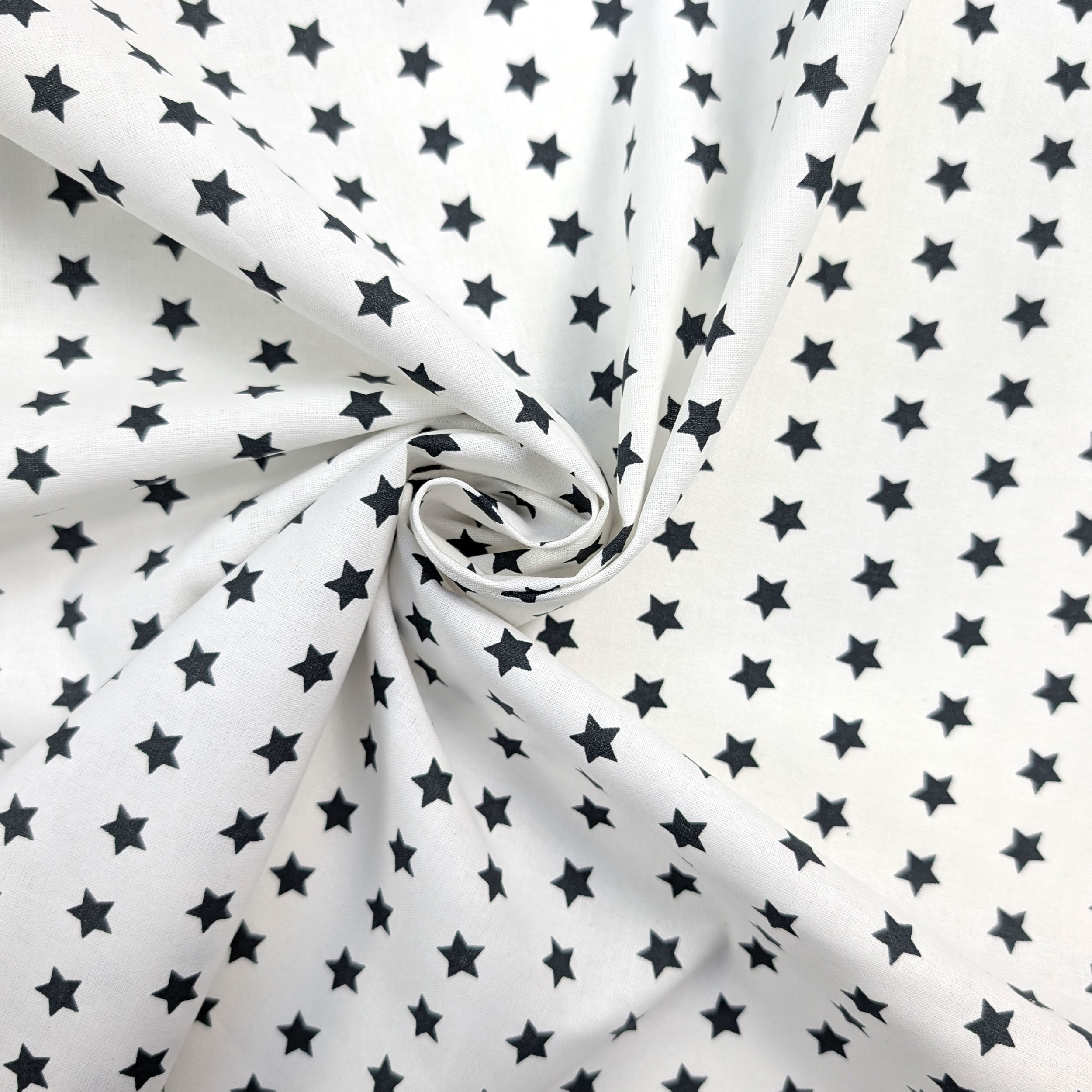 Cotone Stelle Nere Sfondo Bianco Image