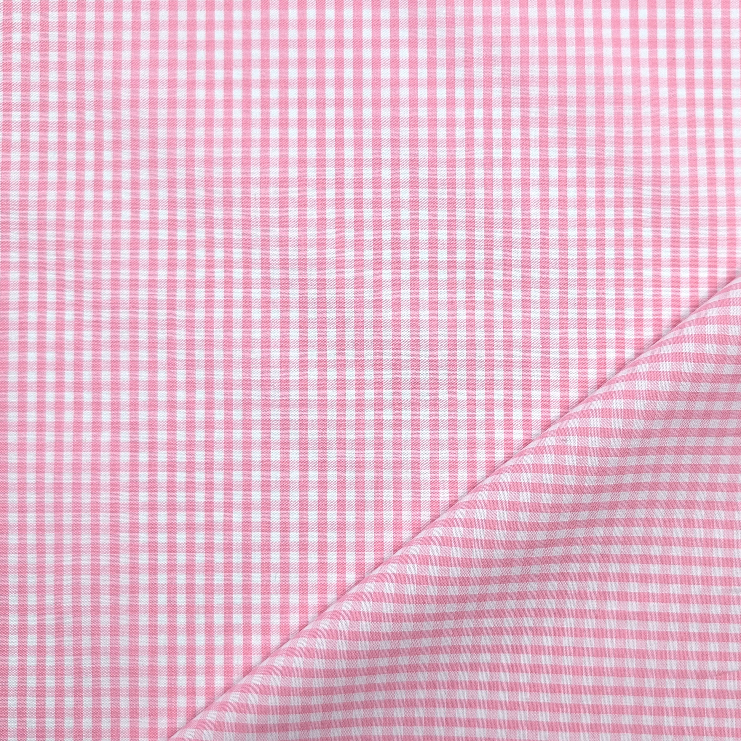 Cotone per Camiceria Quadrettini Rosa Image