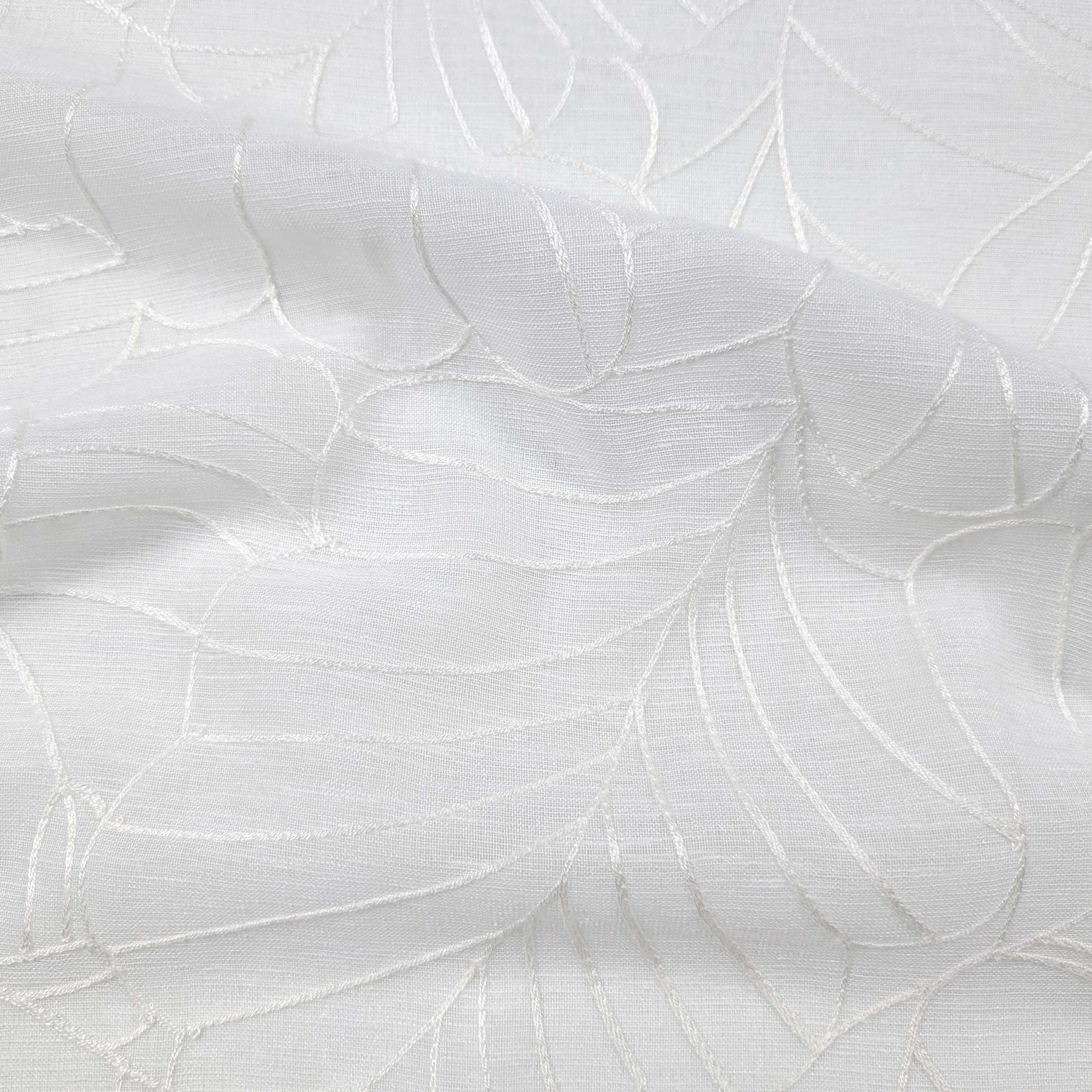 Tessuto Tendino Floreale Astratto Bianco Image