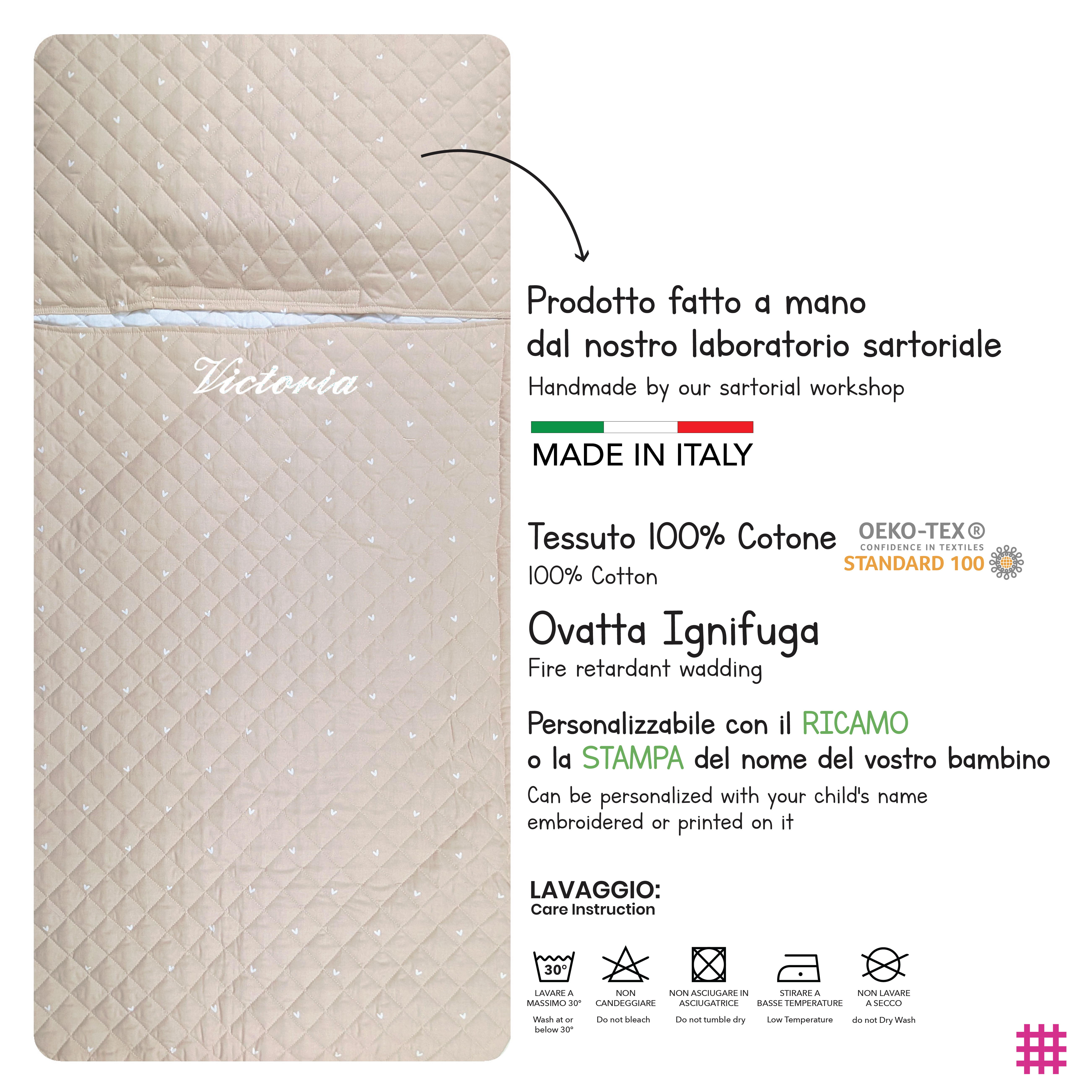 Sacco Nanna Cuoricini Sfondo Beige Image