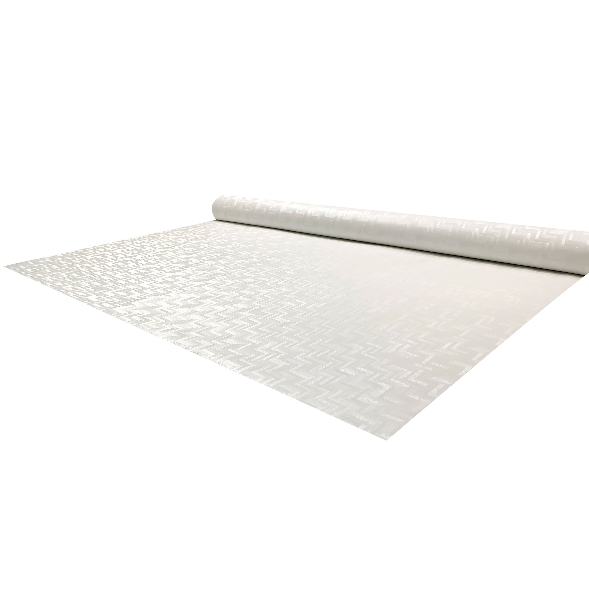 Tessuto per Tovaglia Plastificata Geometria di Linee Bianco