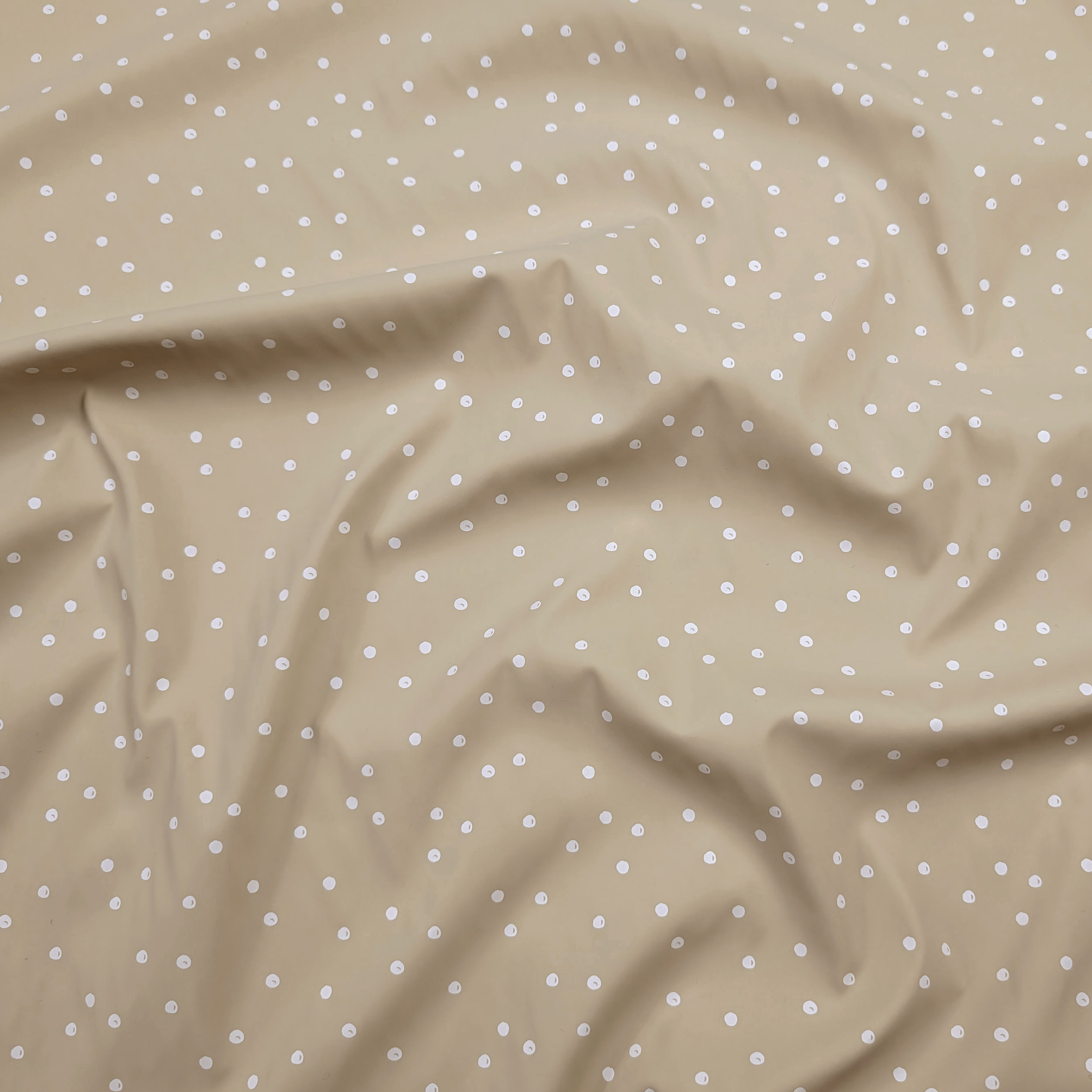 Impermeabile Pois Bianchi Sfondo Beige Image