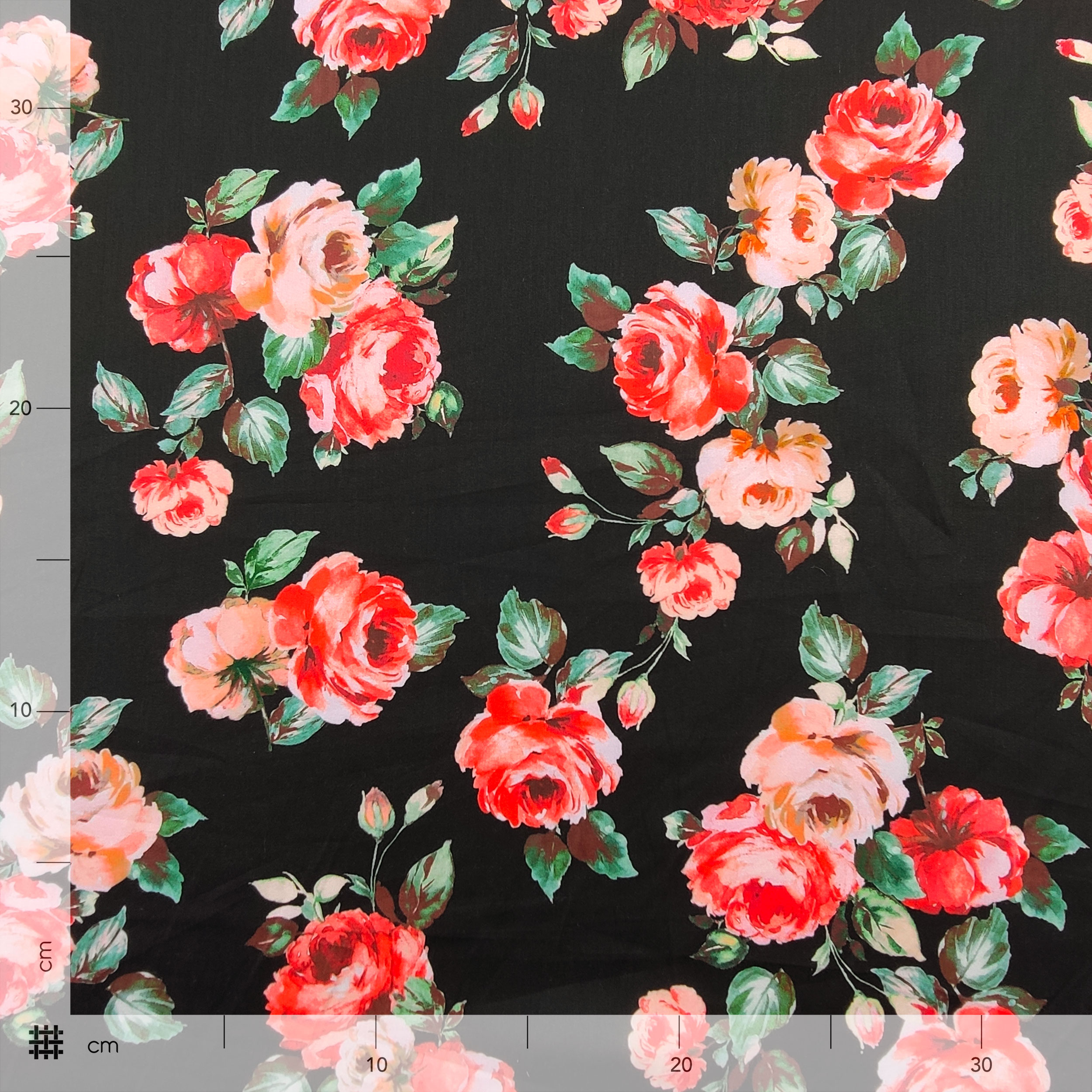 Rasatello Nero Setato Moda Rose