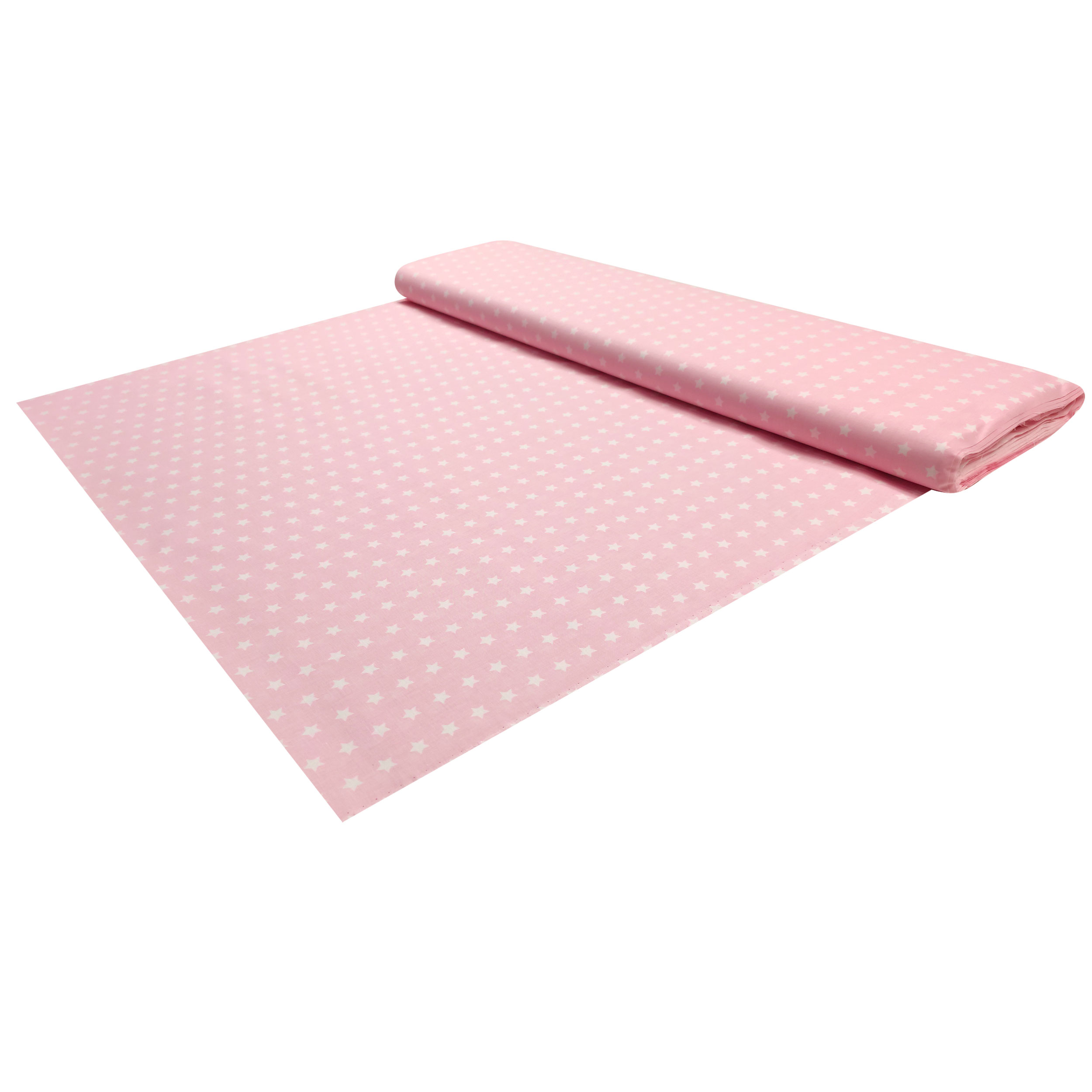 Cotone Stelle Bianche Sfondo Rosa Chiaro Image