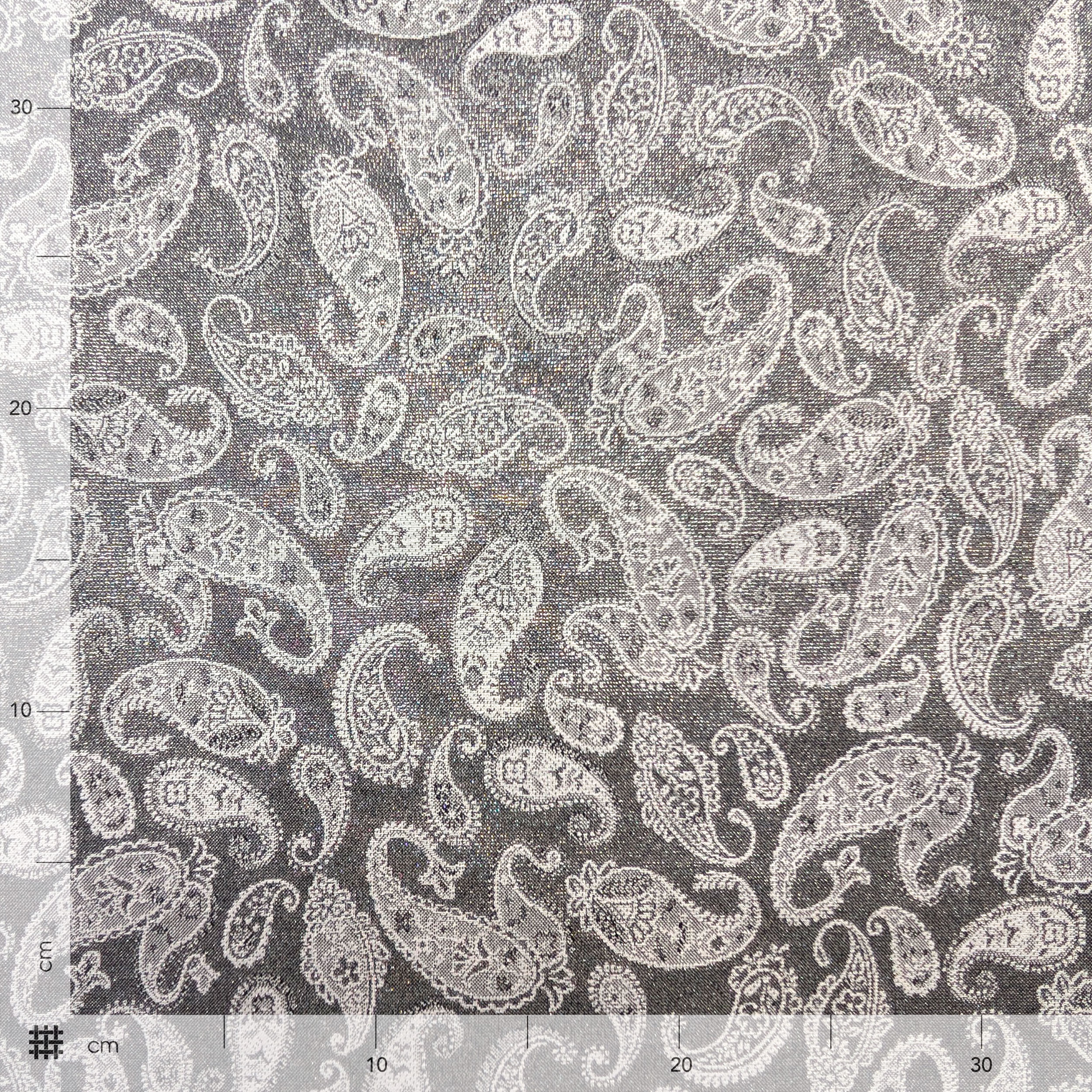 Misto Cotone Fantasia Cachemire Argento Lurex Image