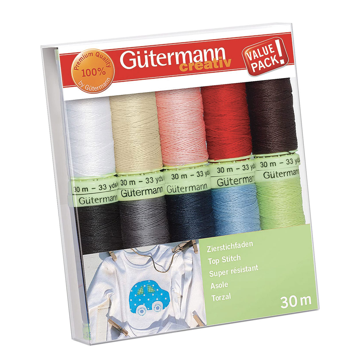 Gutermann Filo da Cucito Asole 10 Bobine