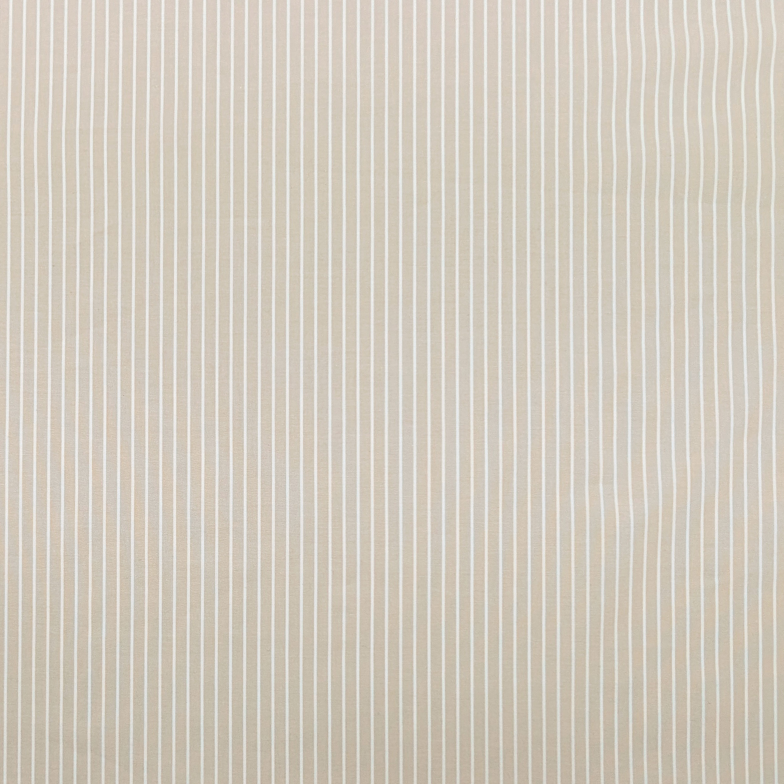 Cotone per Camiceria Elasticizzato Beige Righe Bianche Image