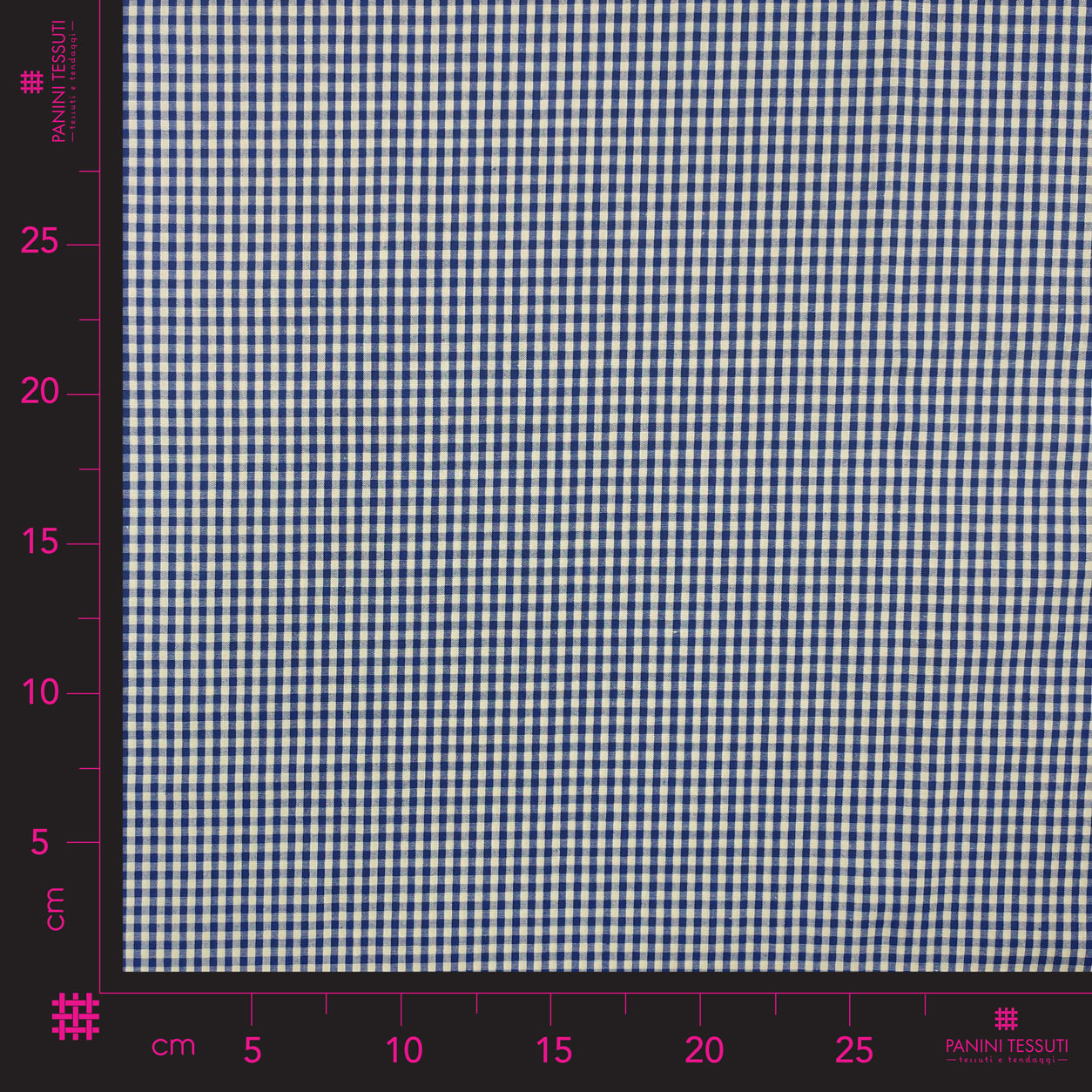 Cotone tessuto abbigliamento quadretti medi tinto in filo blu