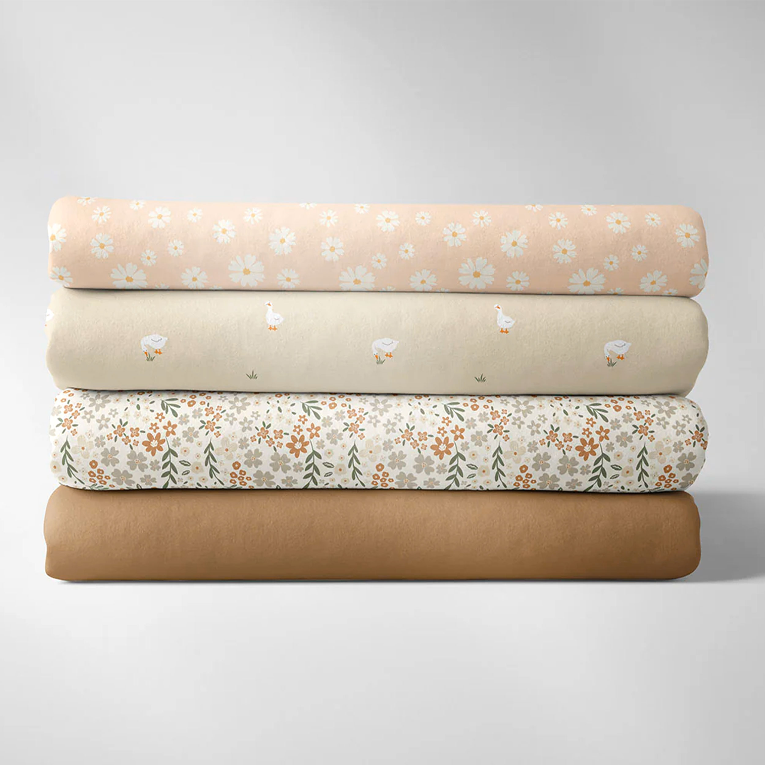Popeline Cotone Fiorellini Beige e Panna Image