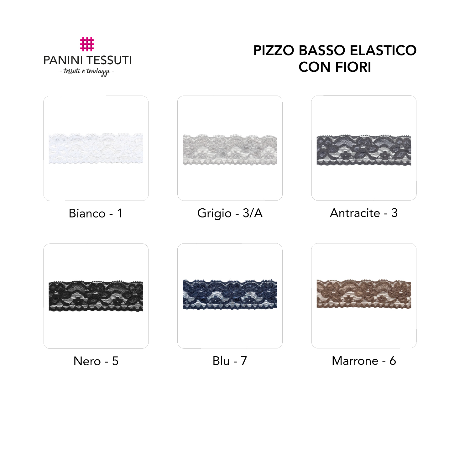 Pizzo Basso Elastico con Fiori Image