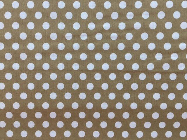 Tessuto Cotone Beige a Pois Grandi Image