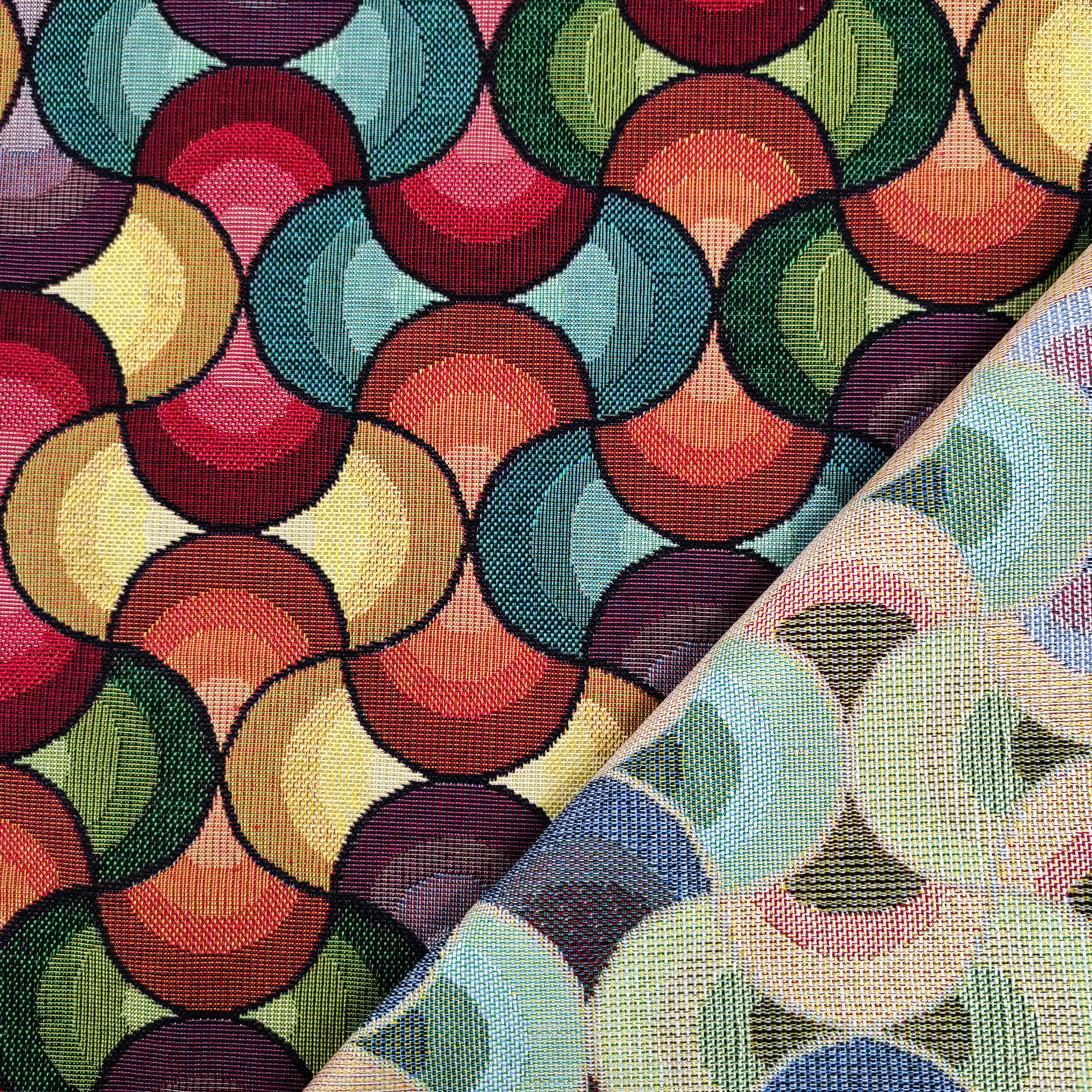 Gobelin Fantasia Geometrie Optical Colorato