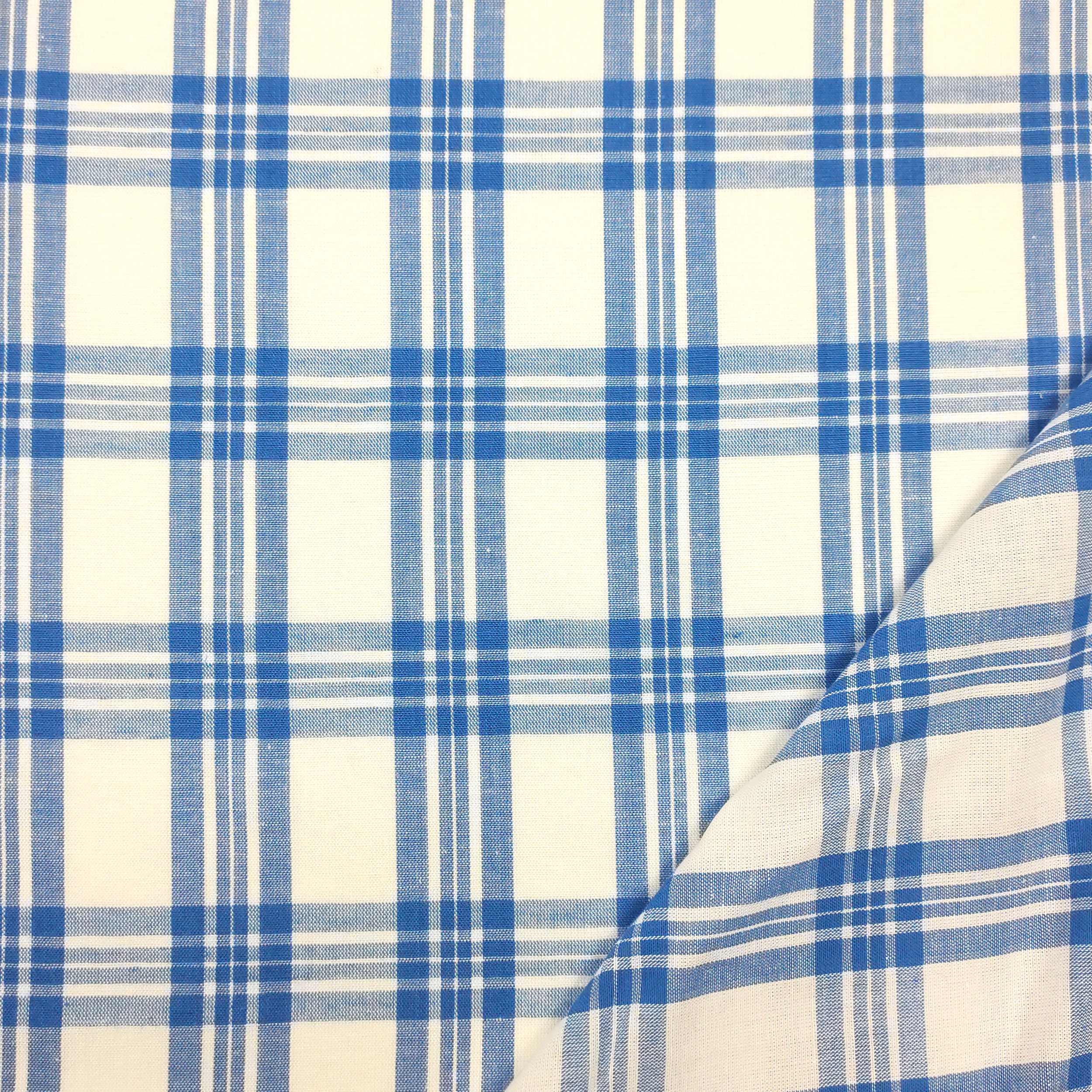 tessuto per abbigliamento tartan azzurro e bianco