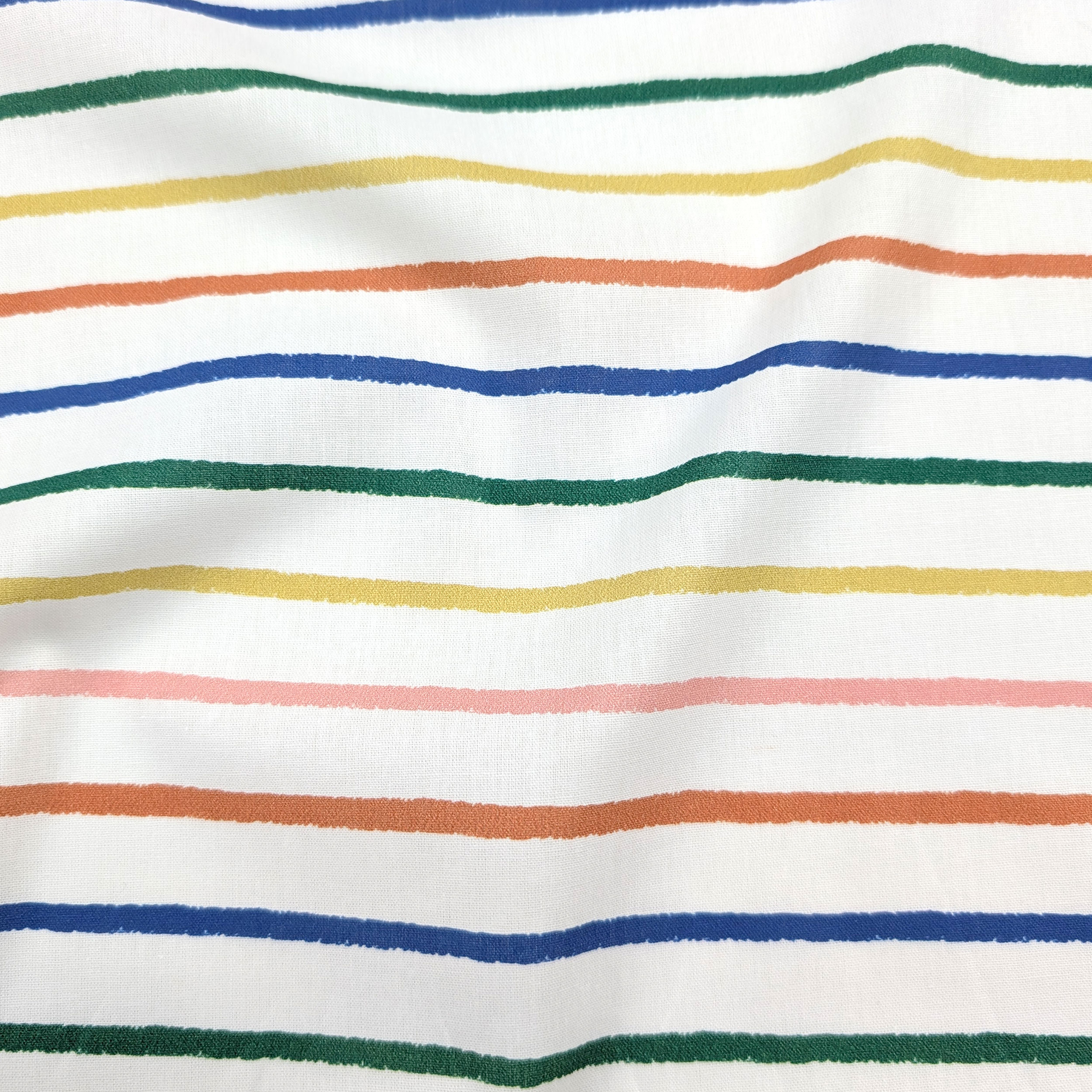 Popeline Cotone Righe Arcobaleno Image