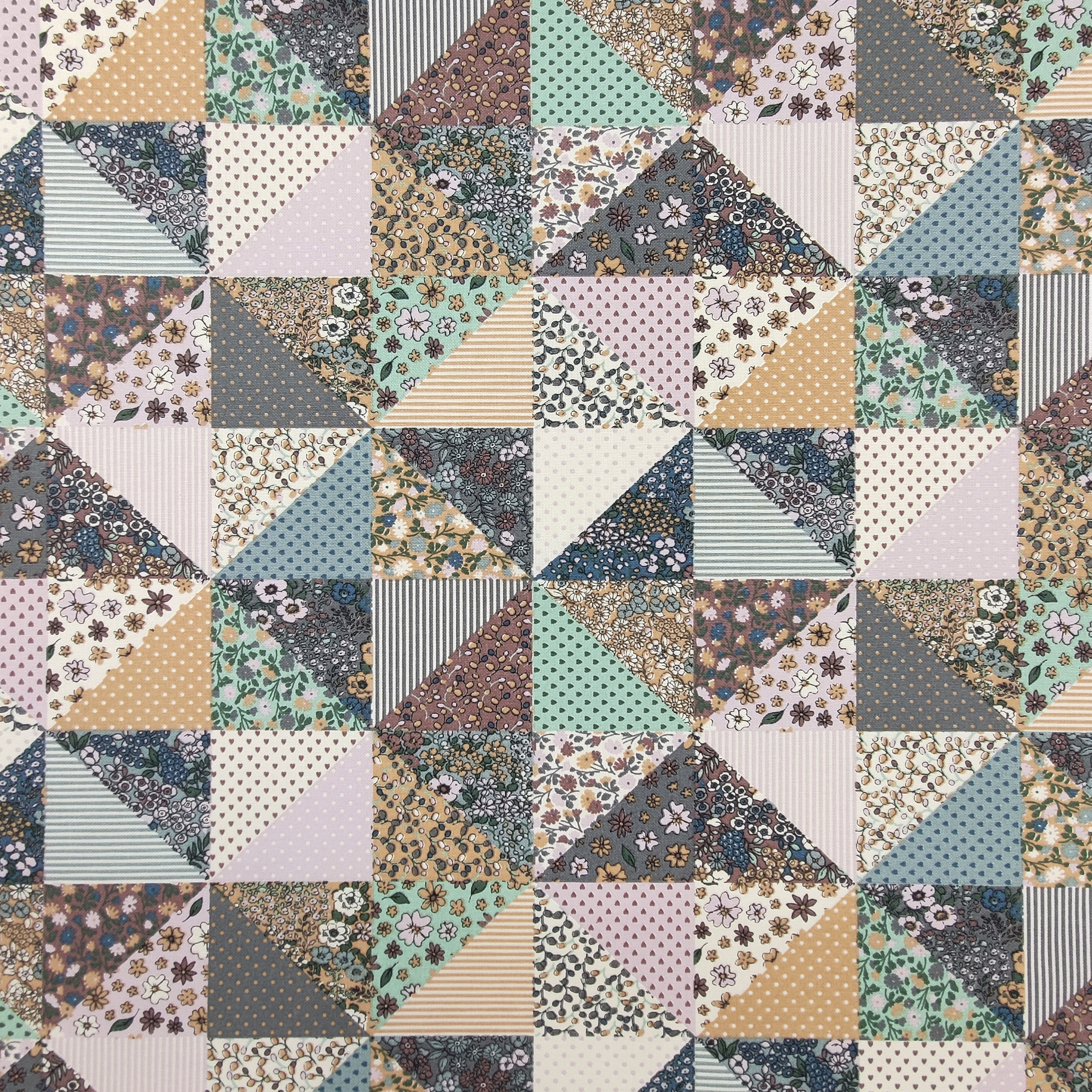 tessuto misto cotone patchwork floreale