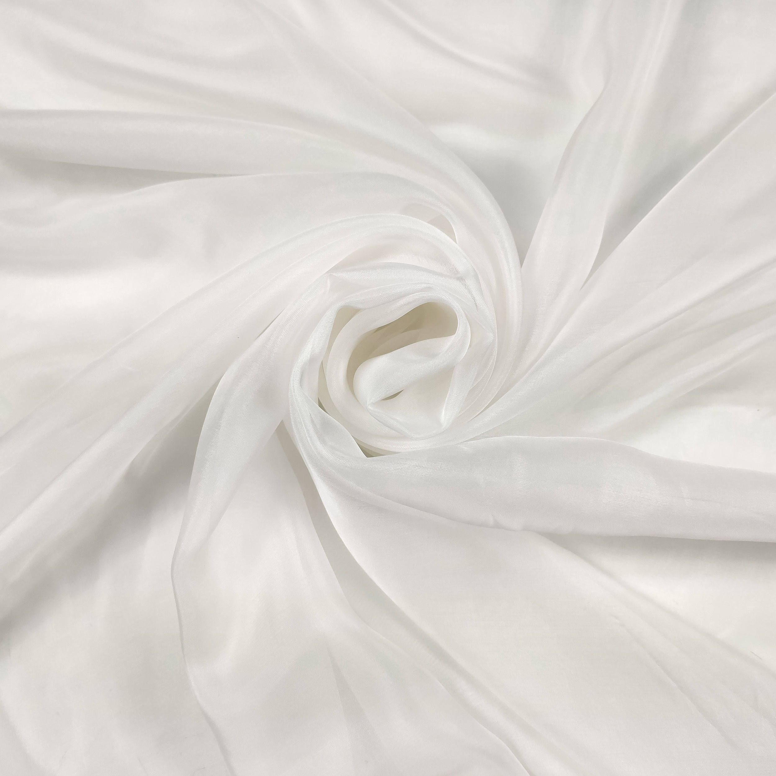 chiffon in pura seta bianco