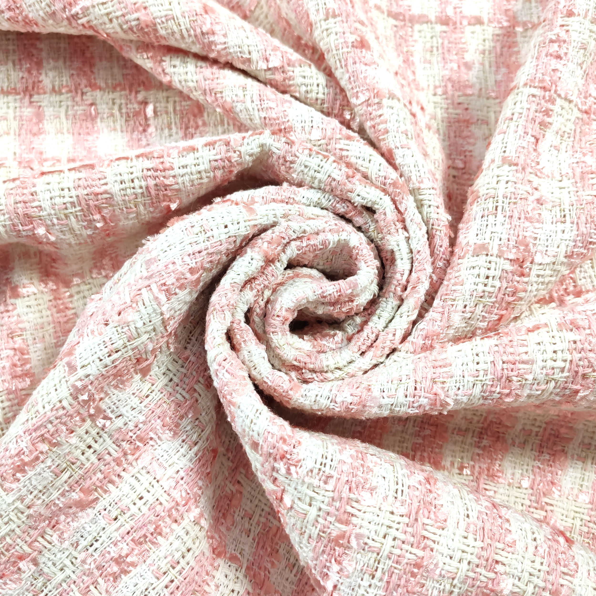 Tweed Alta Moda Rosa Bianco Lurex Image