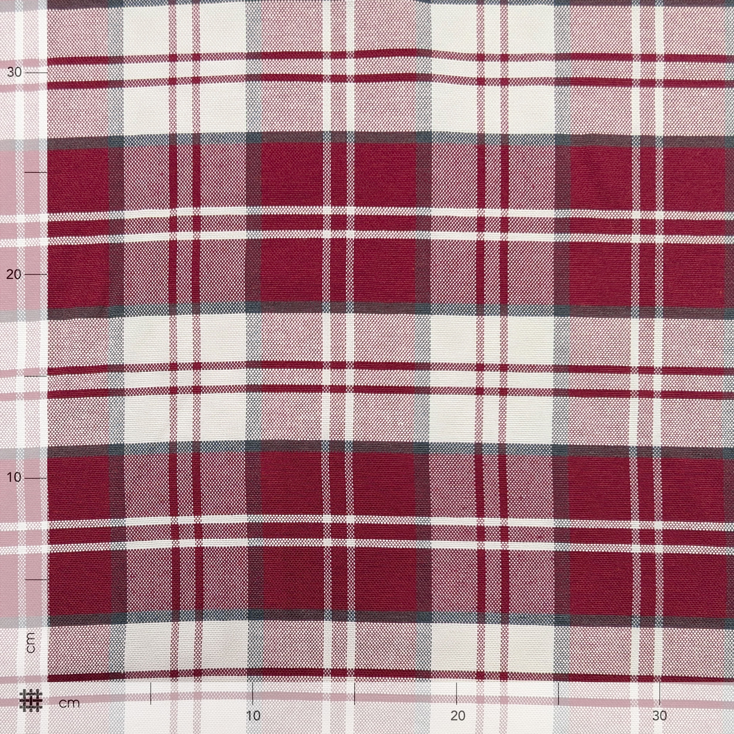 Tessuto Tinto In Filo Tartan Bordeaux Image