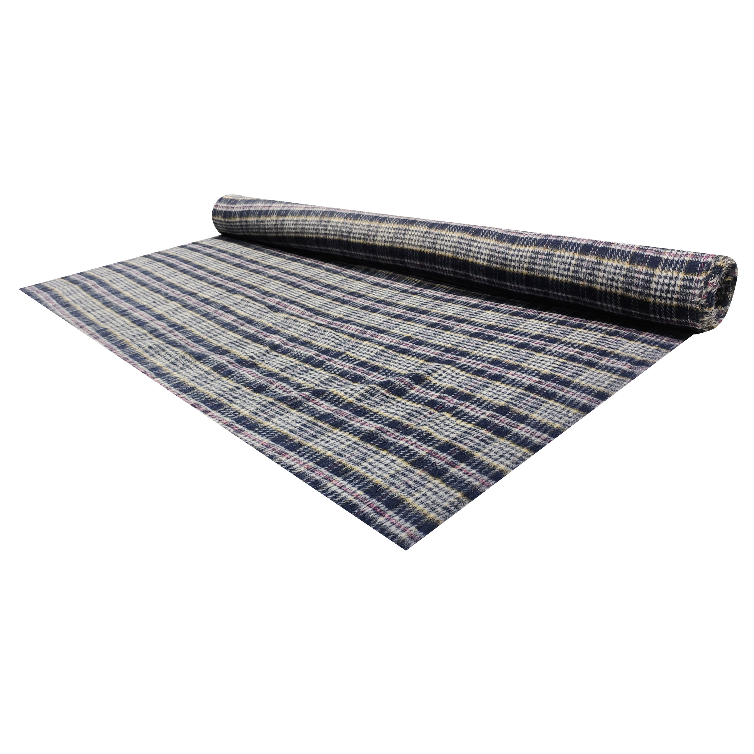 Tartan Misto Lana Blu Giallo e Rosa